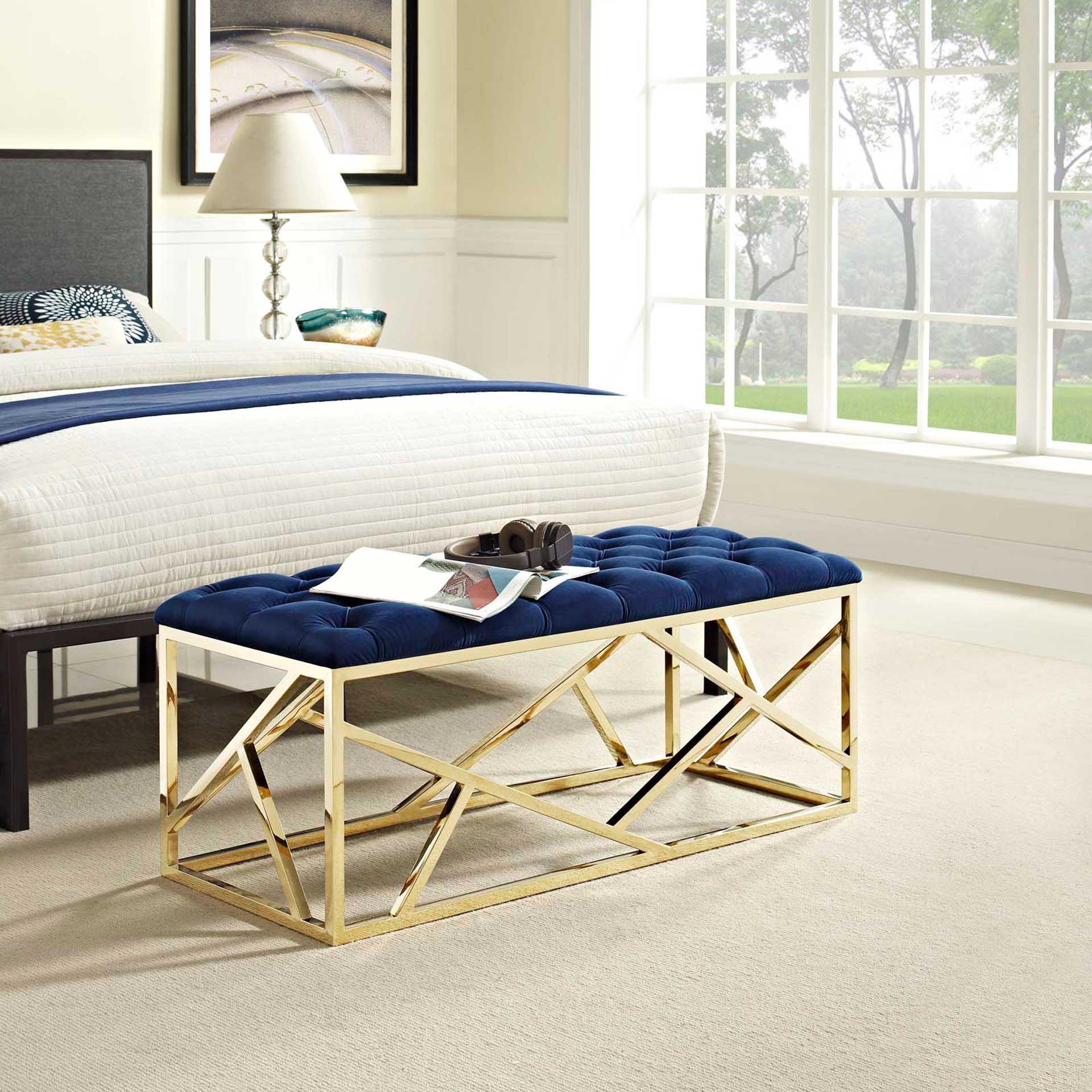 Ismael Bench Gold/Navy - Image 4