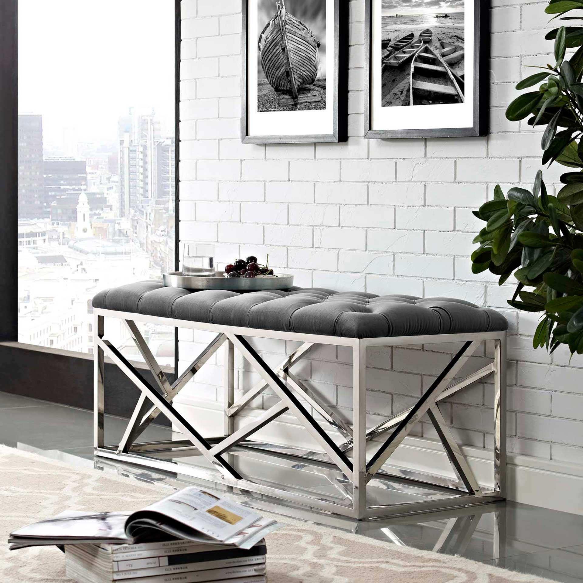 Ismael Bench Silver/Gray - Image 4