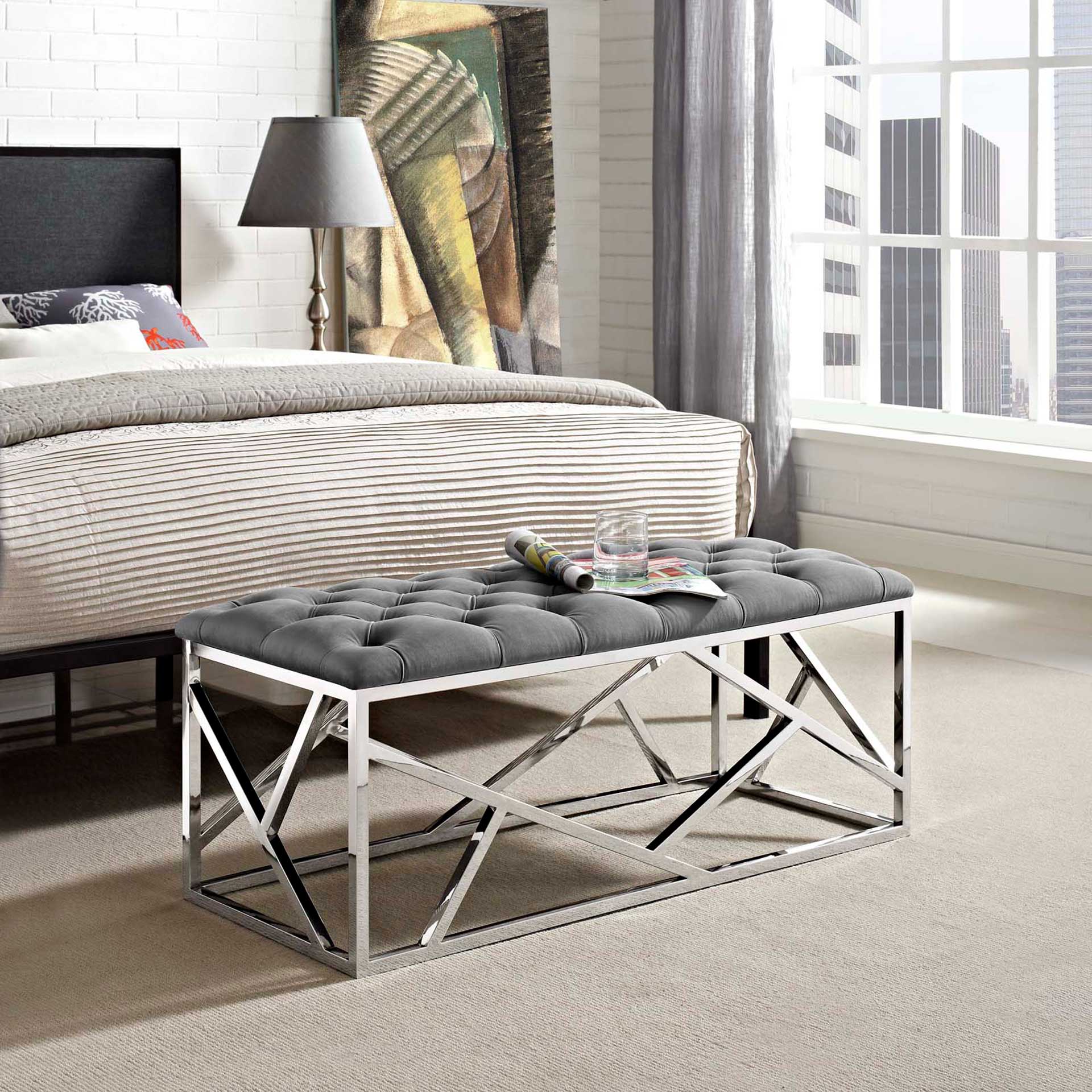 Ismael Bench Silver/Gray - Image 5