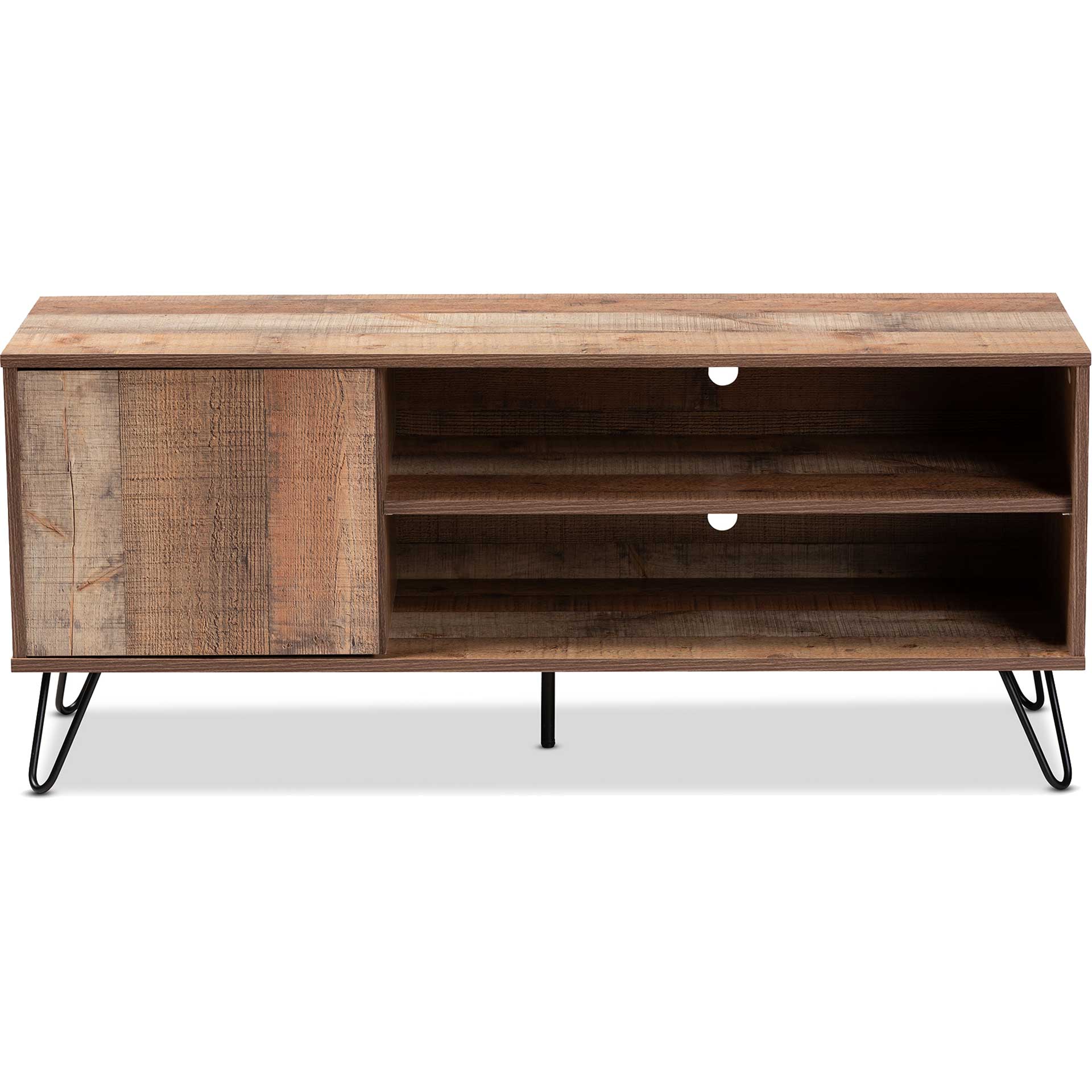 Ivan 1-Door TV Stand Rustic Oak/Black - Image 2