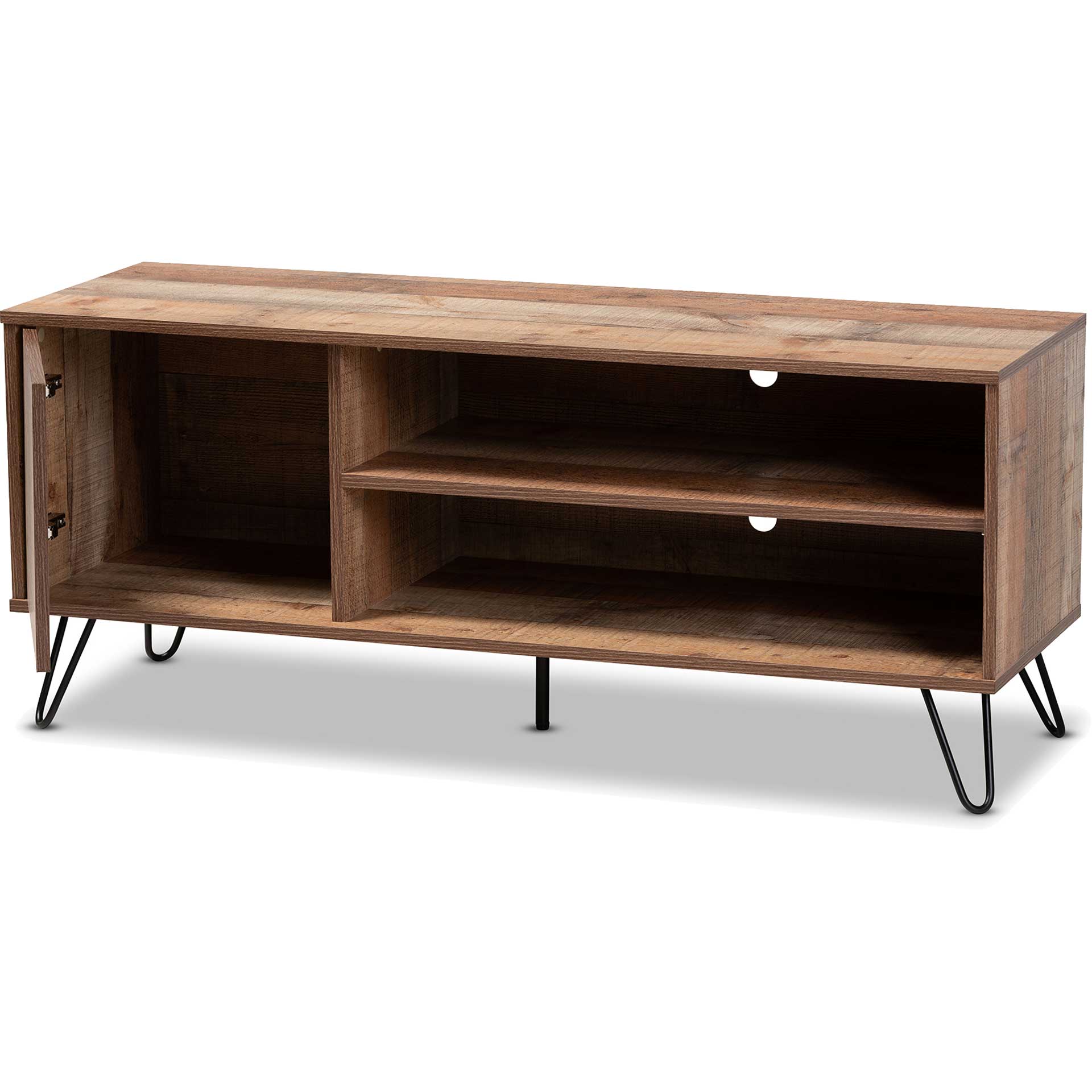 Ivan 1-Door TV Stand Rustic Oak/Black - Image 4