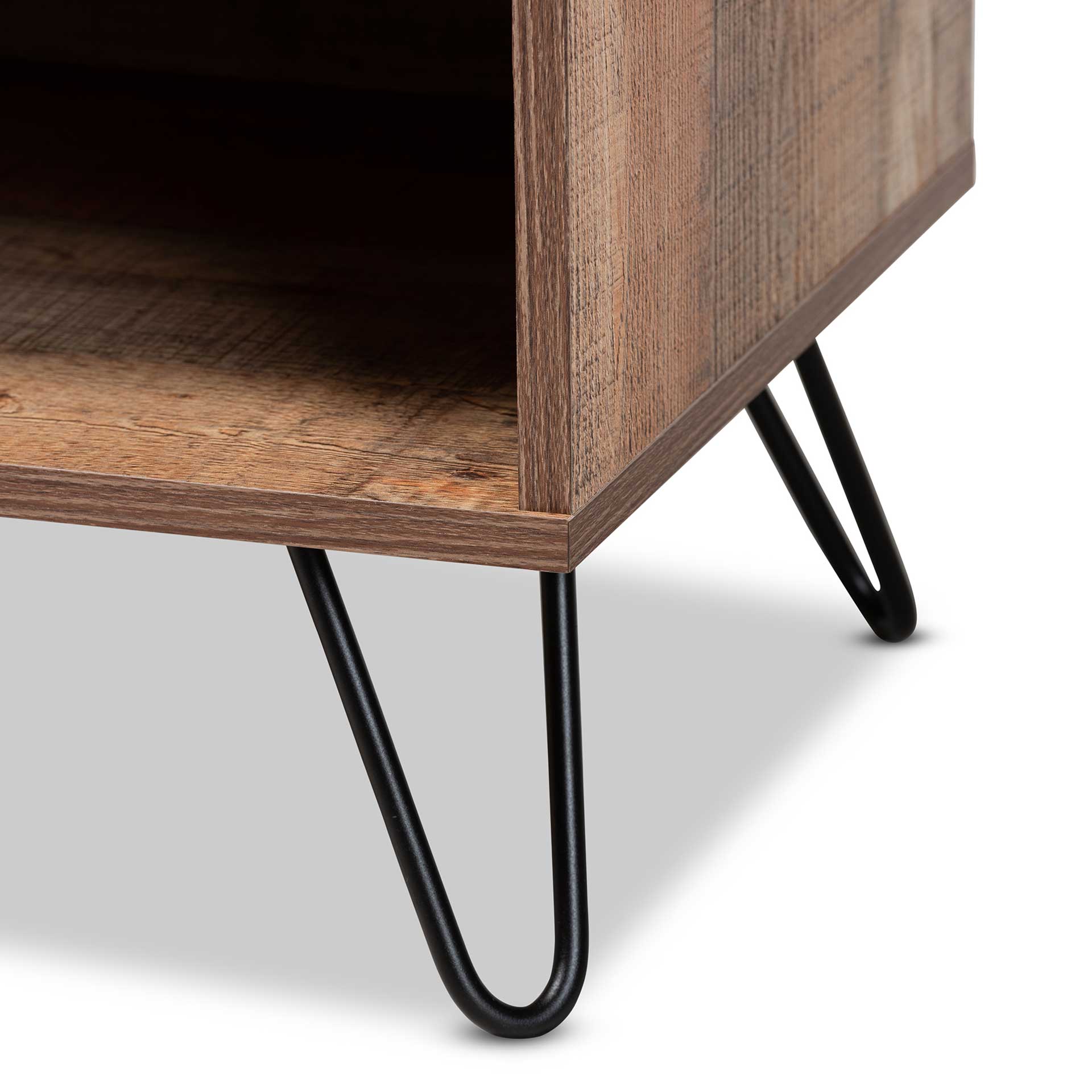 Ivan 1-Door TV Stand Rustic Oak/Black - Image 5