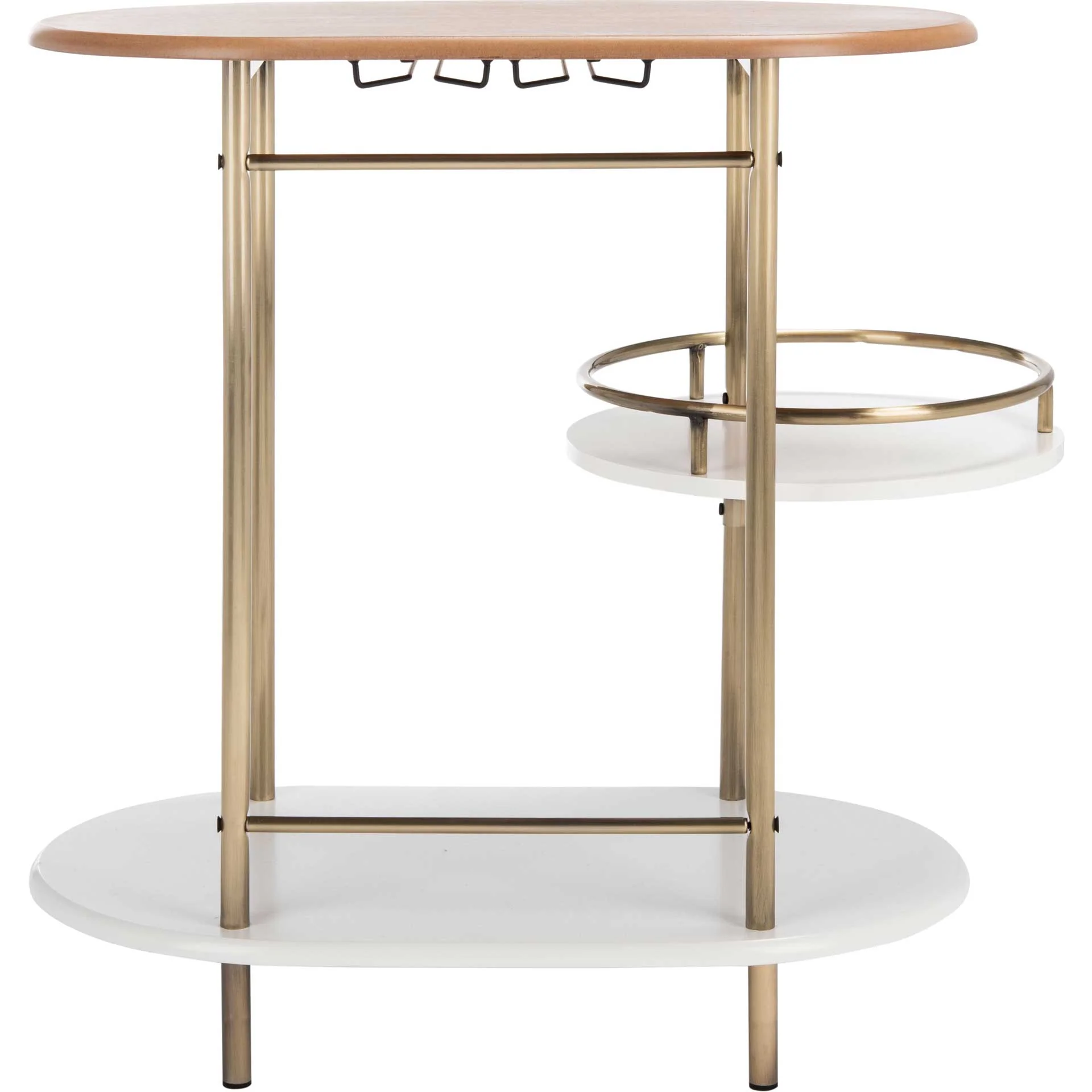 Ivan 3 Tier Swivel Bar Table Light Walnut/Gold - Image 3