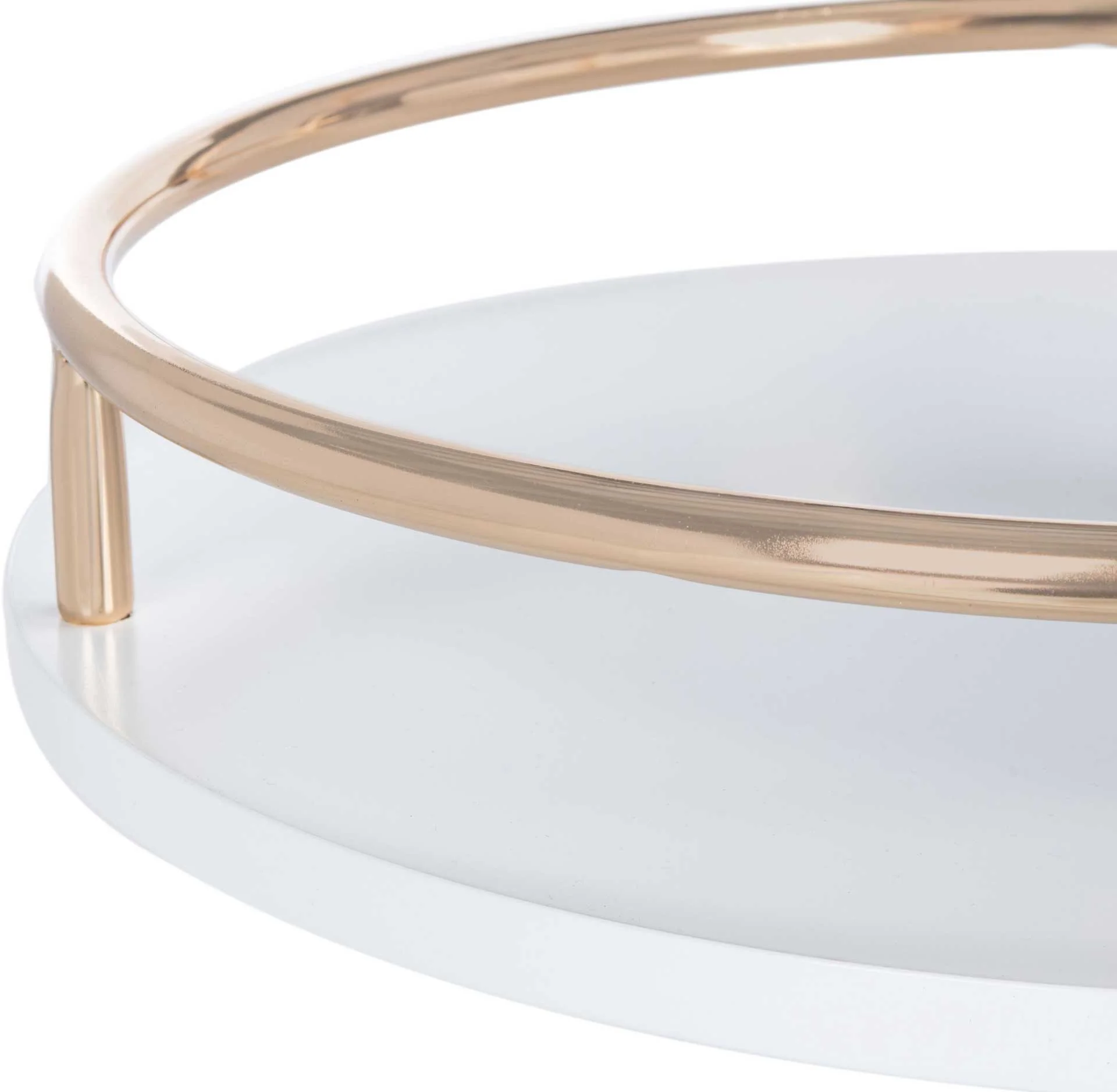 Ivan 3 Tier Swivel Bar Table White/Gold - Image 5