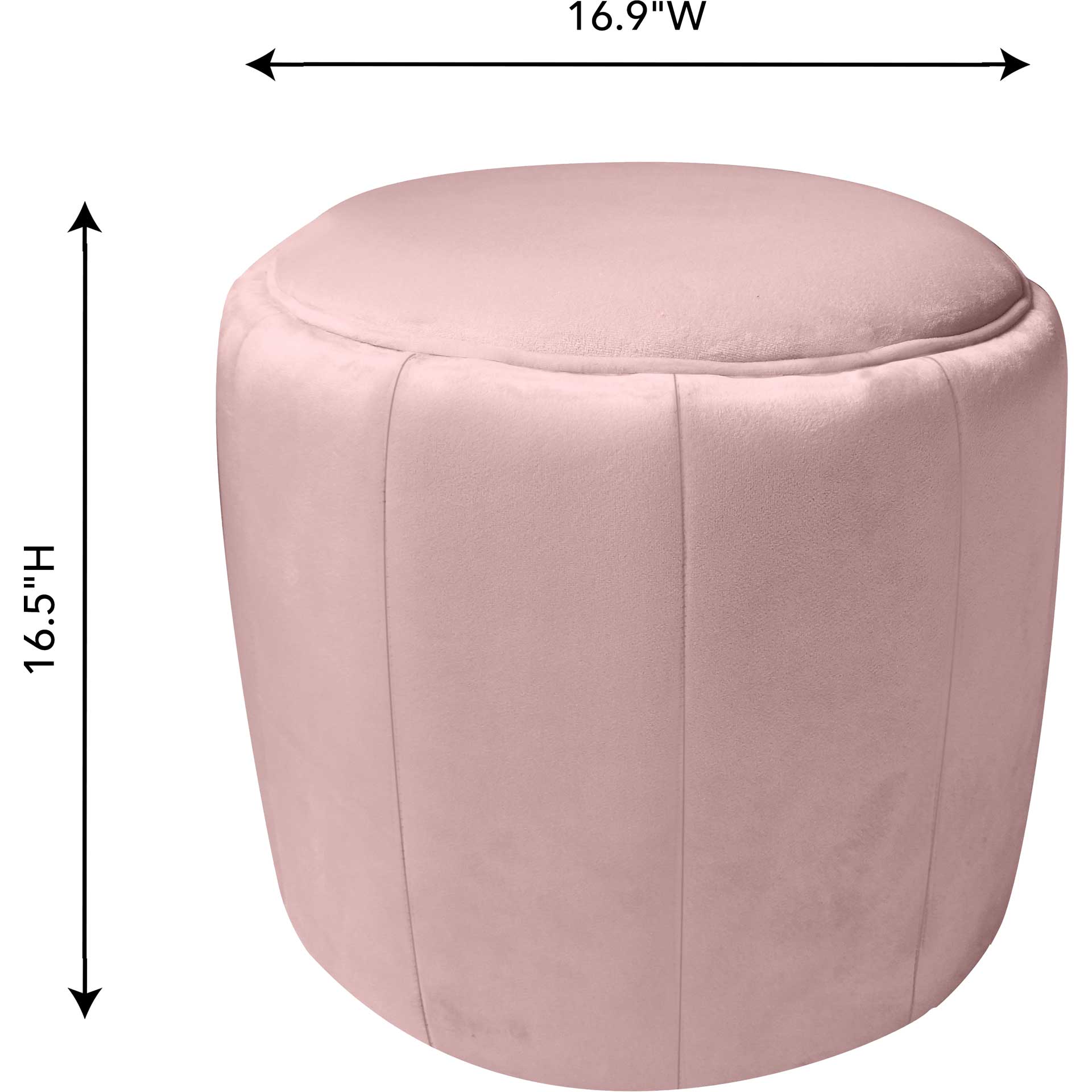 Ivy Velvet Ottoman Blush - Image 3