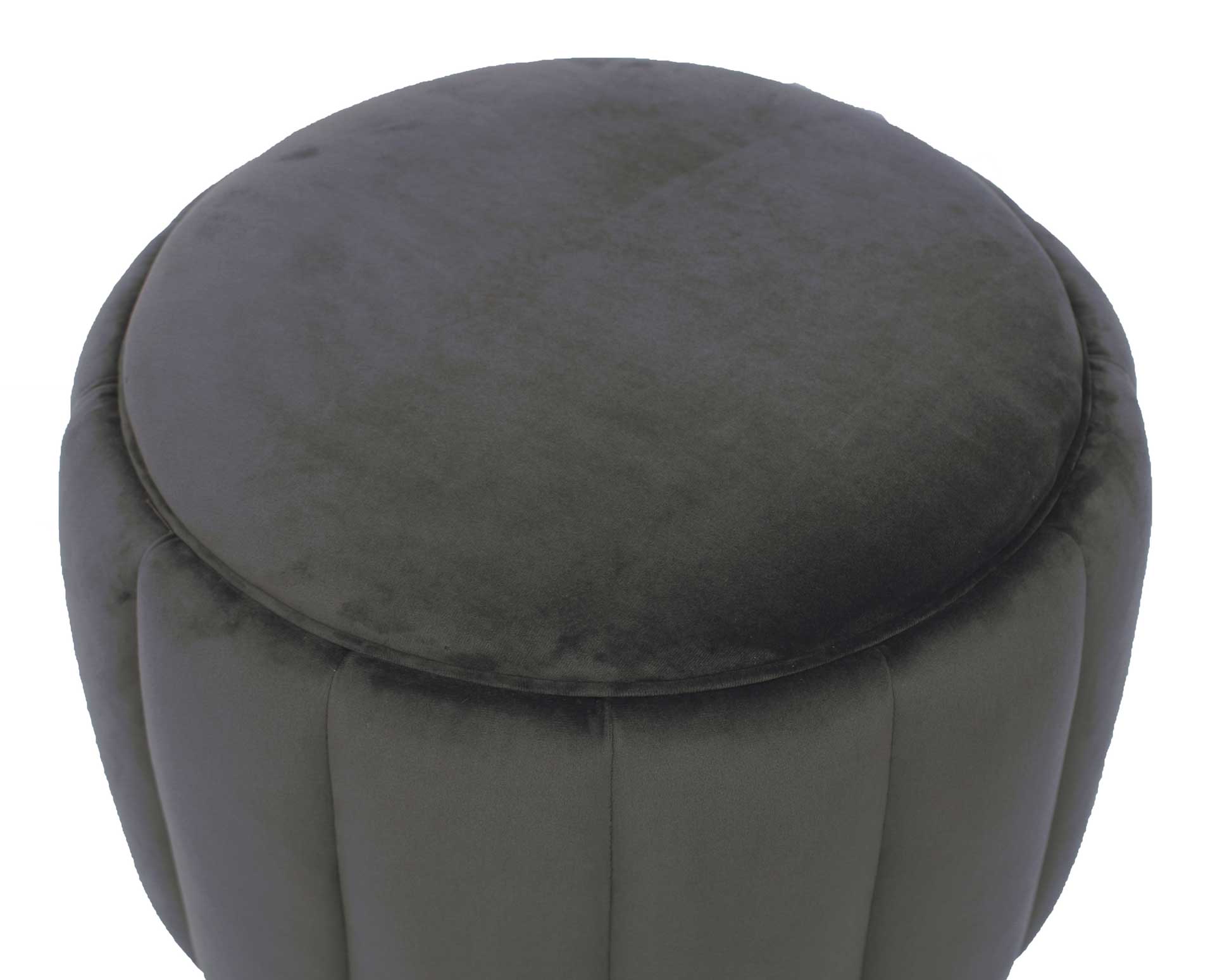 Ivy Velvet Ottoman Gray - Image 2