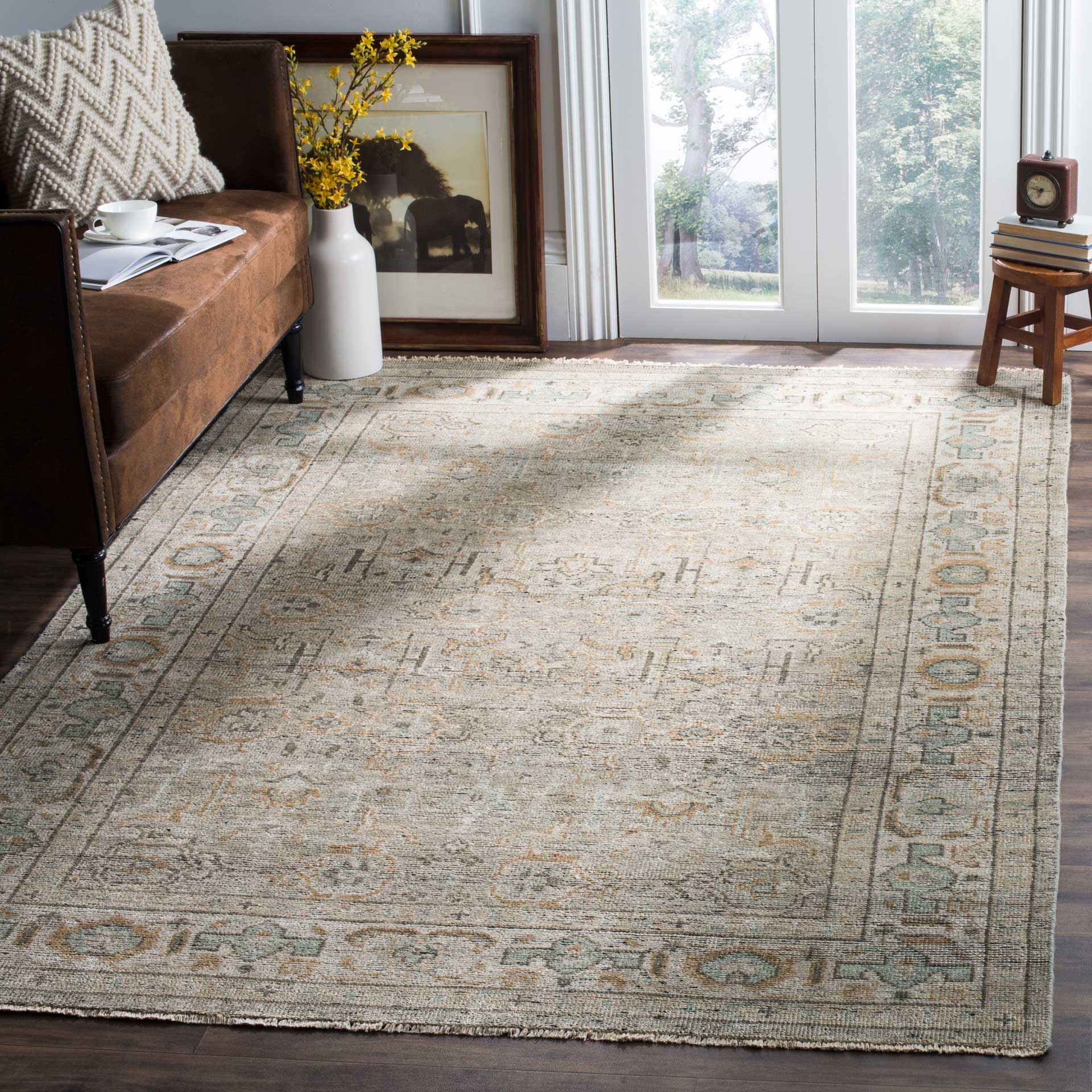 Izmir Linen/Dusty Teal Area Rug - Image 3