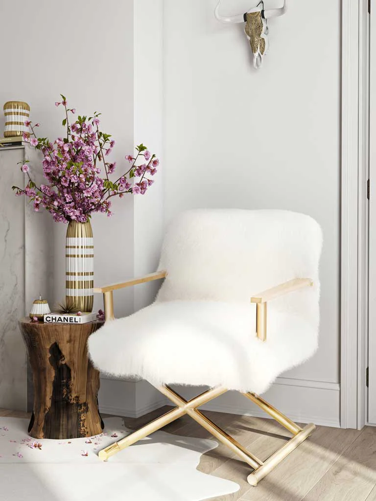 Jackie Sheepskin Chair White - Image 5