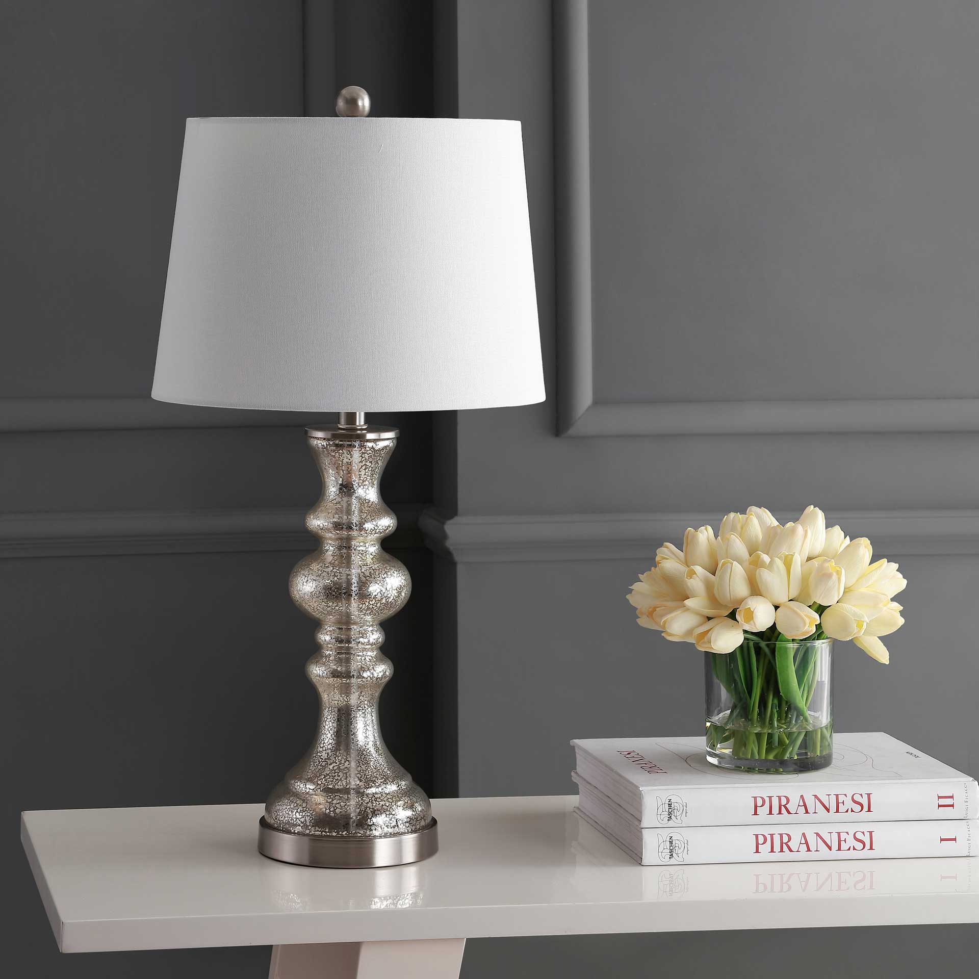 Jackson Table Lamp Silver/Ivory - Image 3