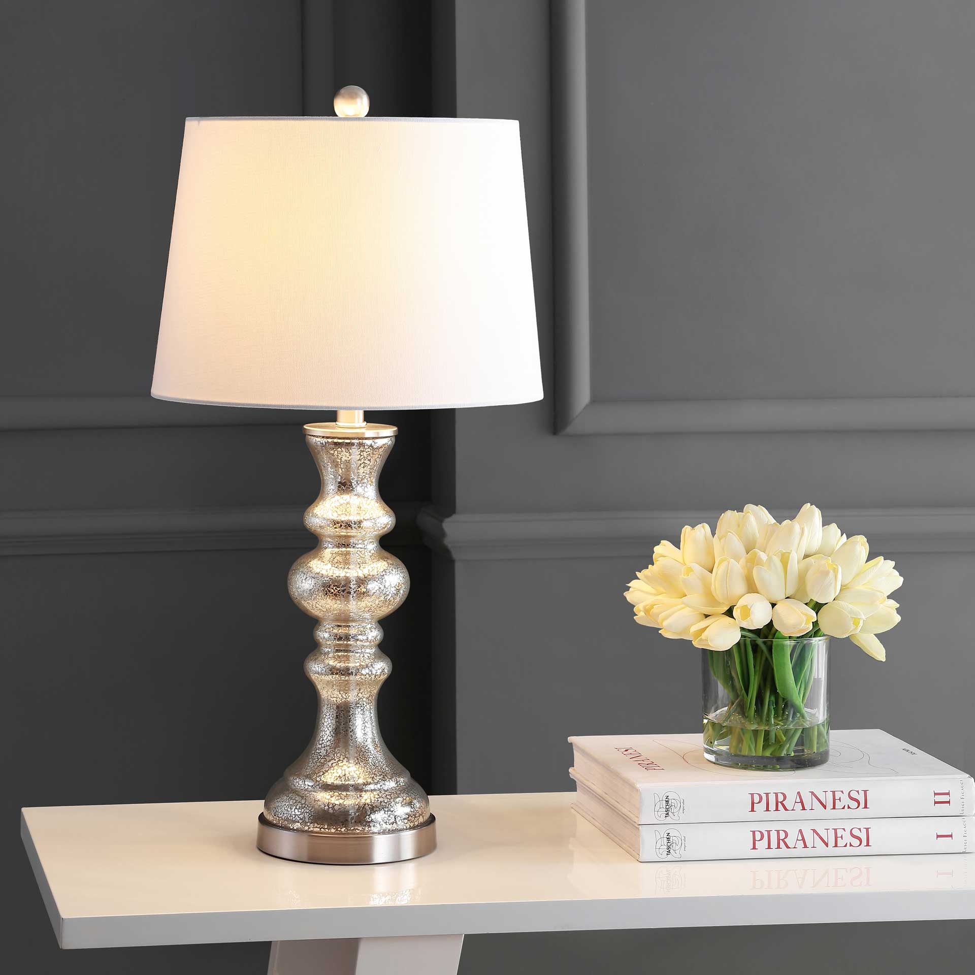 Jackson Table Lamp Silver/Ivory - Image 4