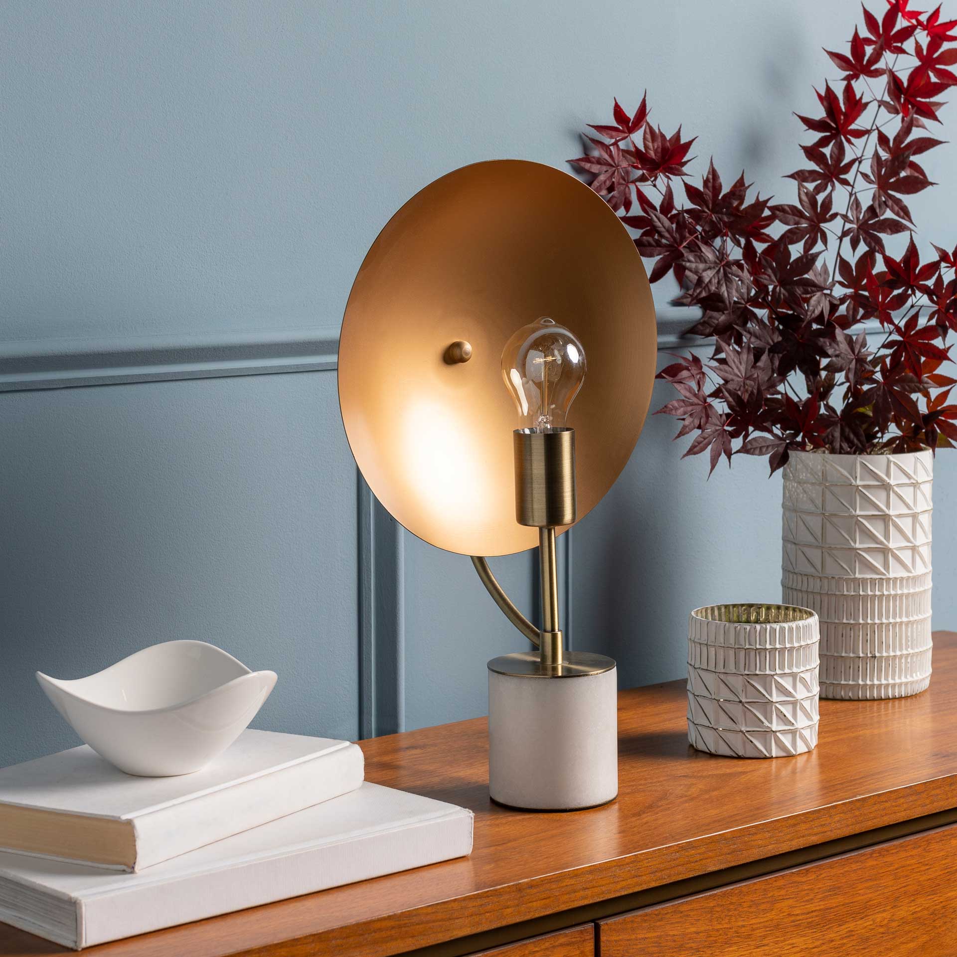 Jacob Table Lamp Gold/White - Image 8