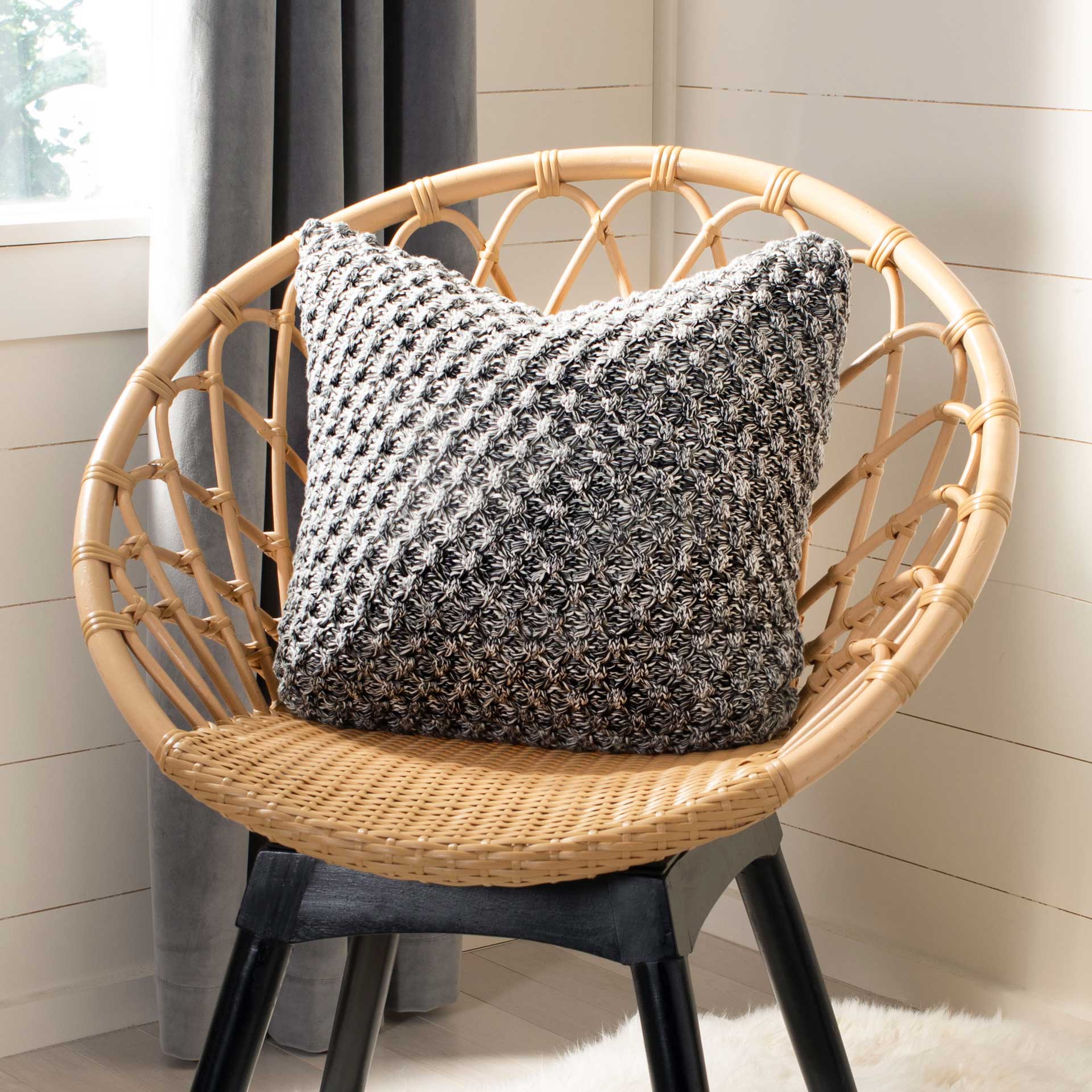 Jad Knit Pillow Dark Gray/Natural - Image 2