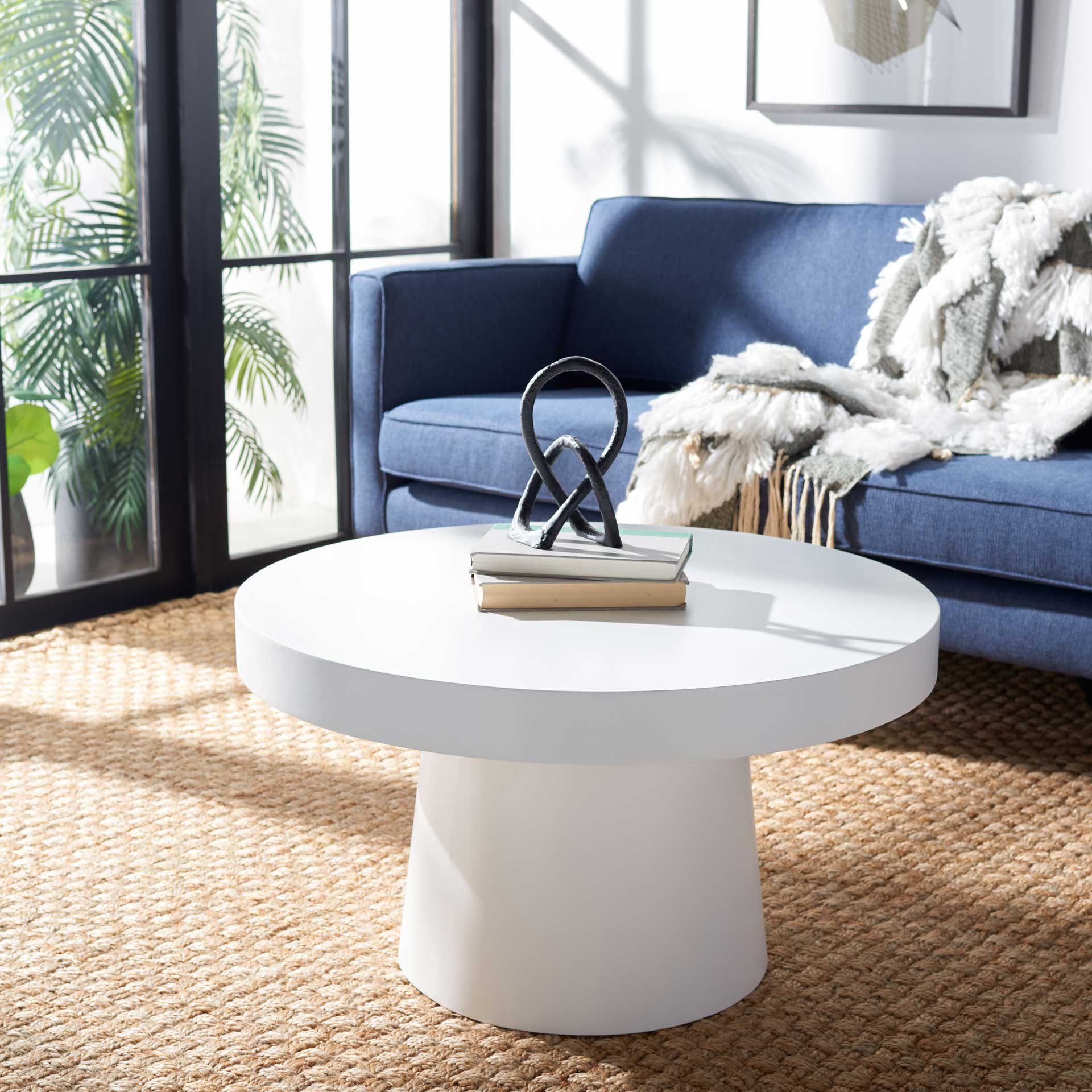 Jade Paper Mache Coffee Table White - Image 3