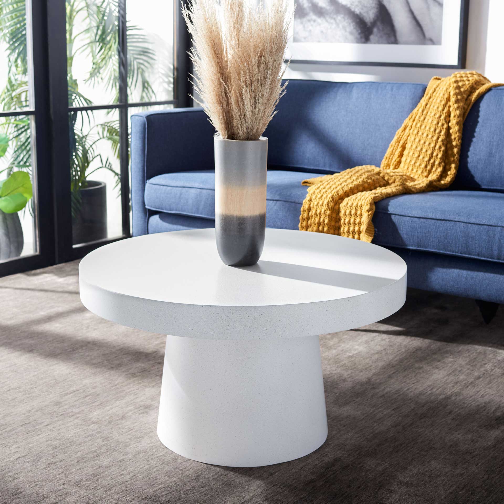 Jade Paper Mache Coffee Table White Terrazzo - Image 3