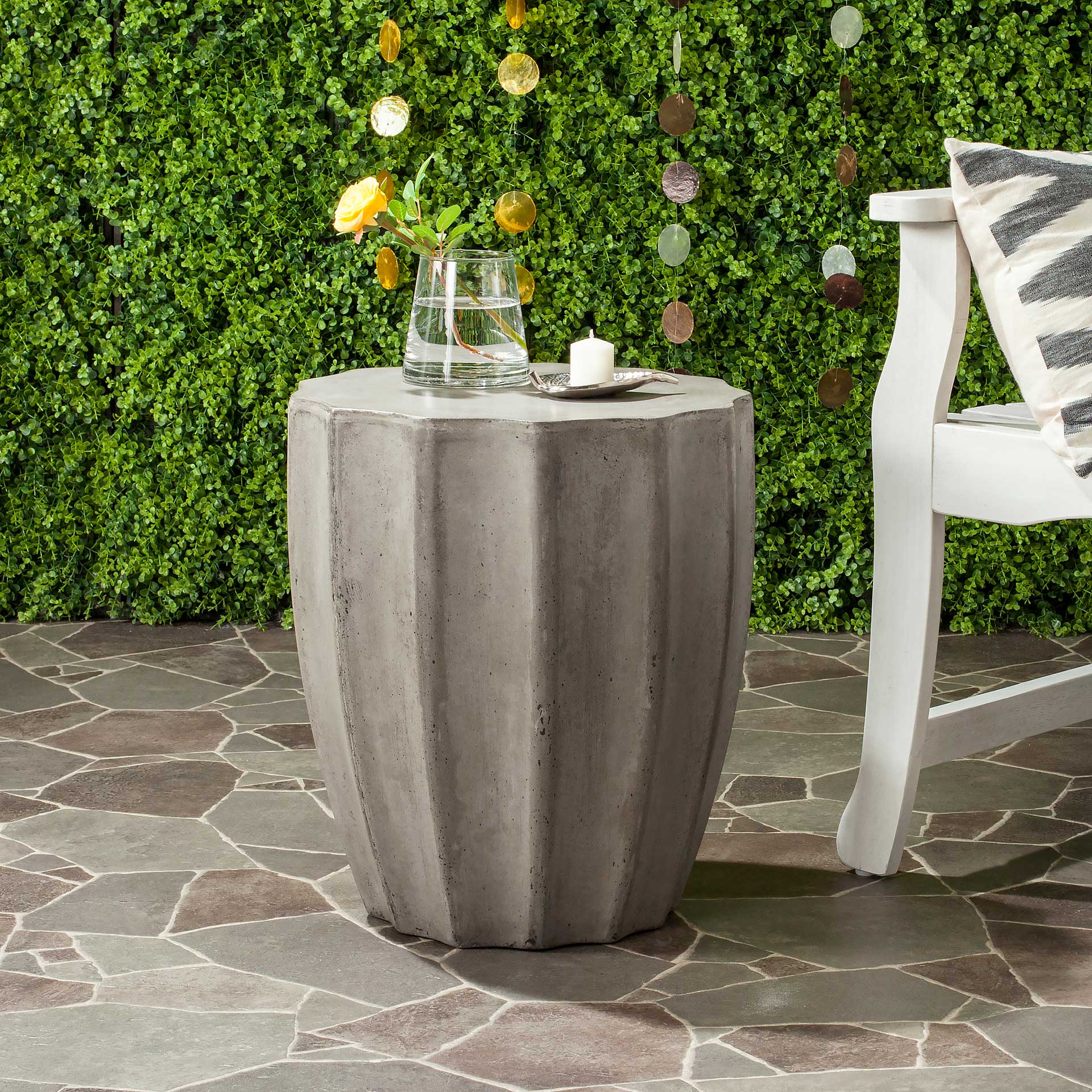 Jadis Modern Concrete Round Accent Table Dark Gray - Image 3