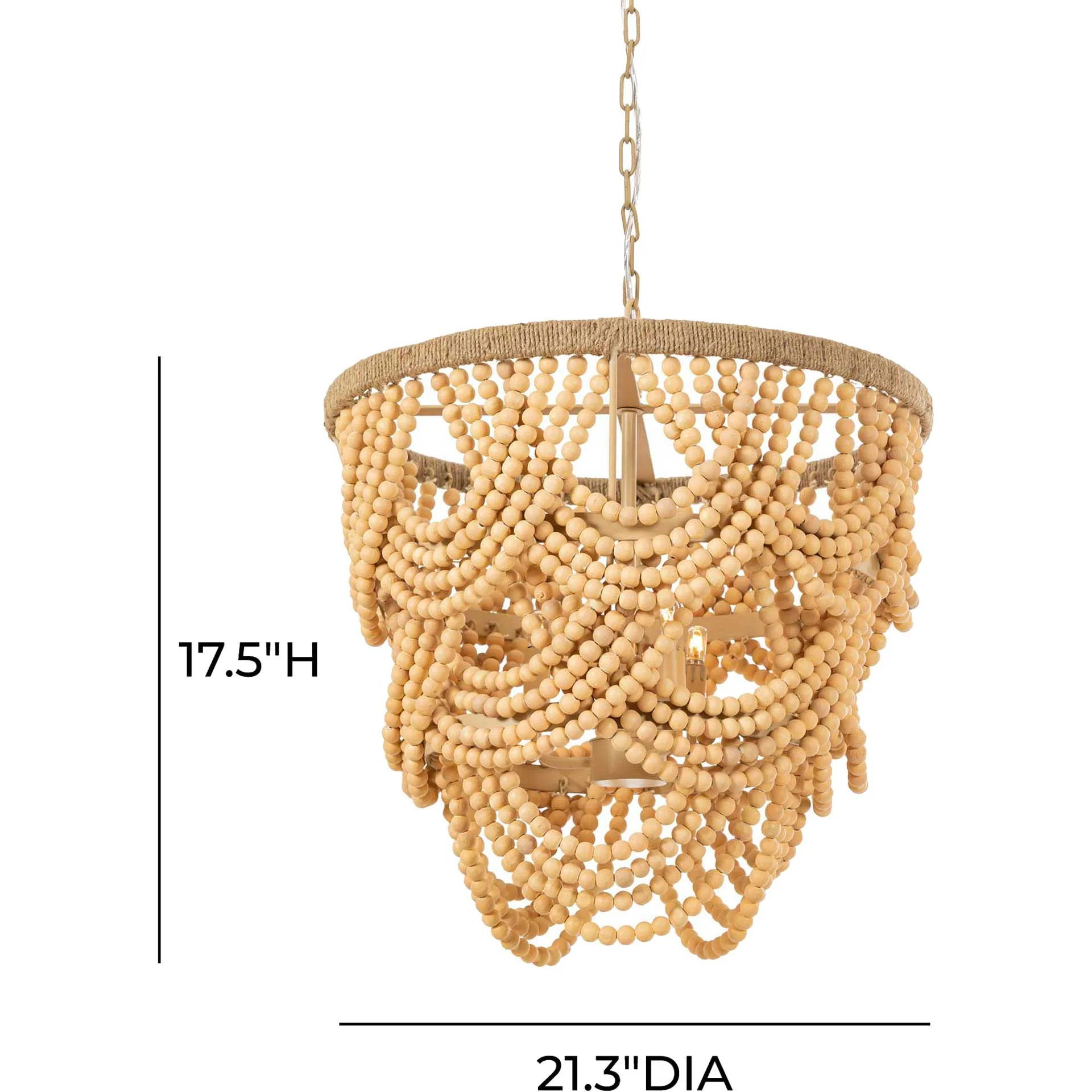 Jadon Bead Chandelier Natural - Image 4