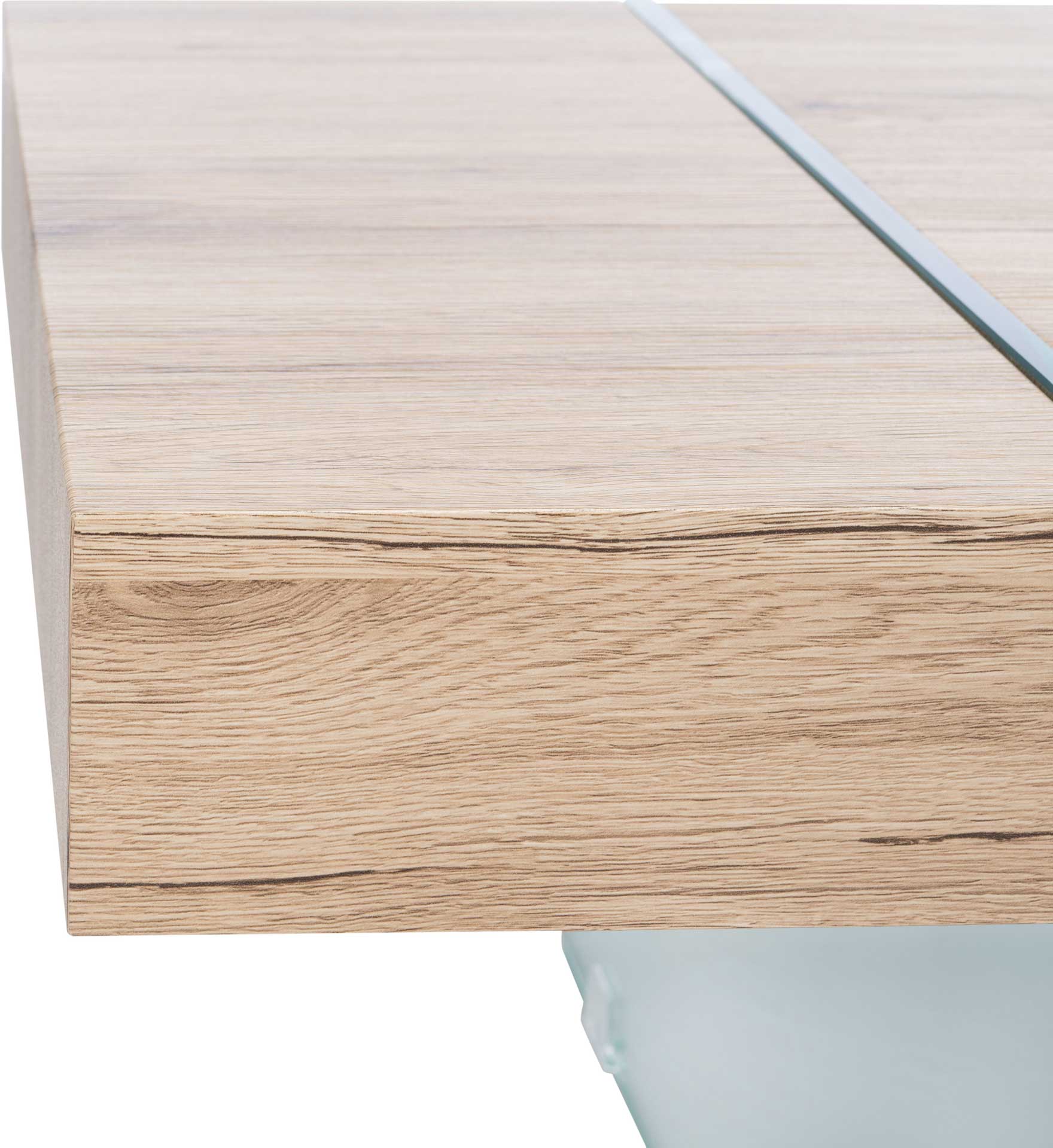 Jadyn Rectangular Modern Coffee Table Natural/Glass - Image 3