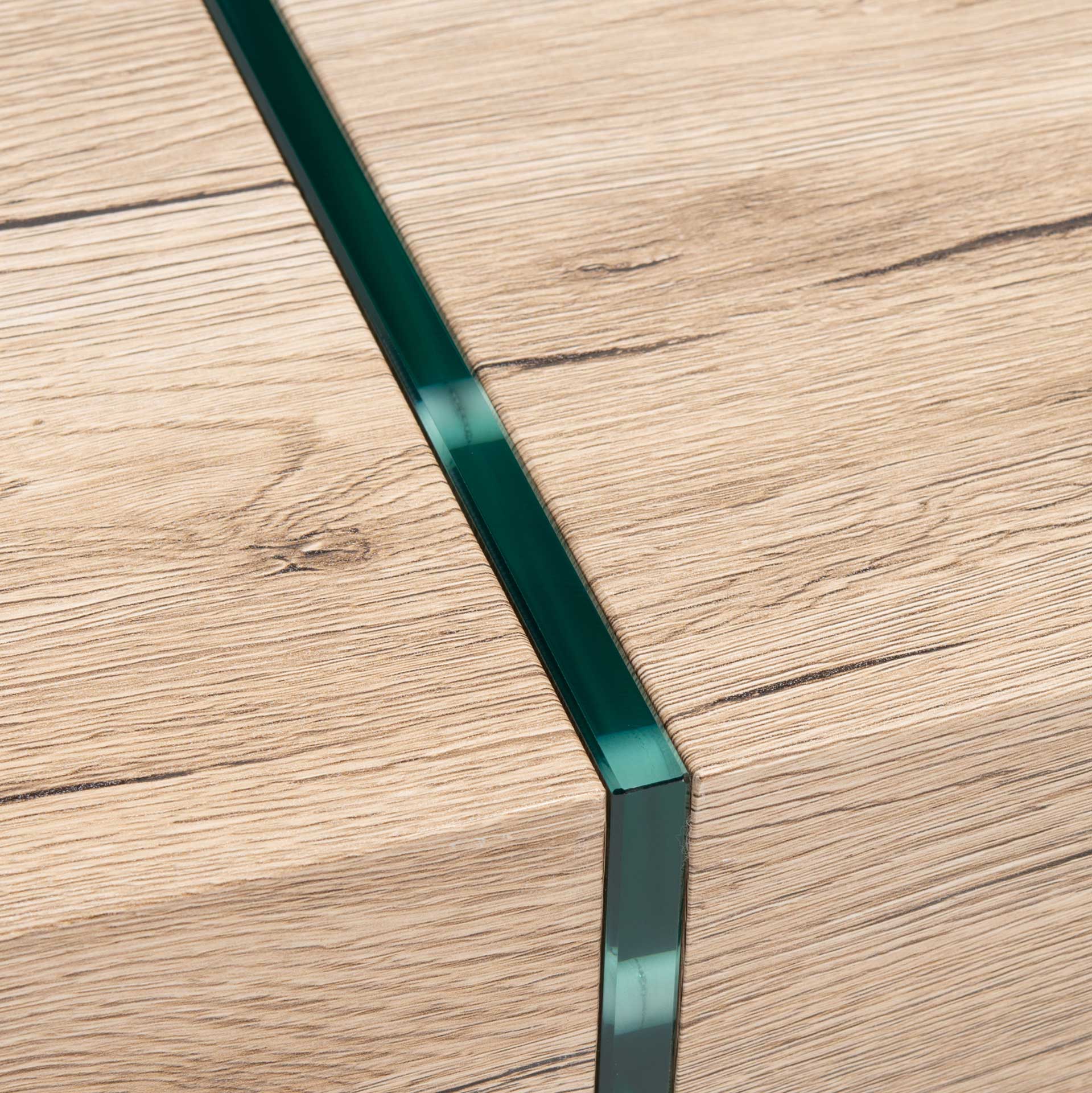 Jadyn Rectangular Modern Coffee Table Natural/Glass - Image 4