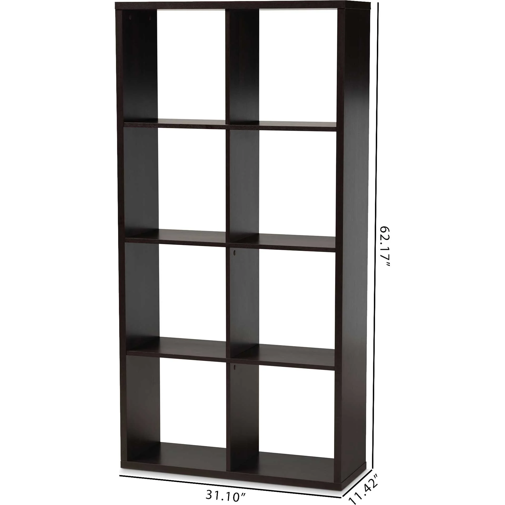 James 8-Cube Shelving Unit Dark Brown - Image 4