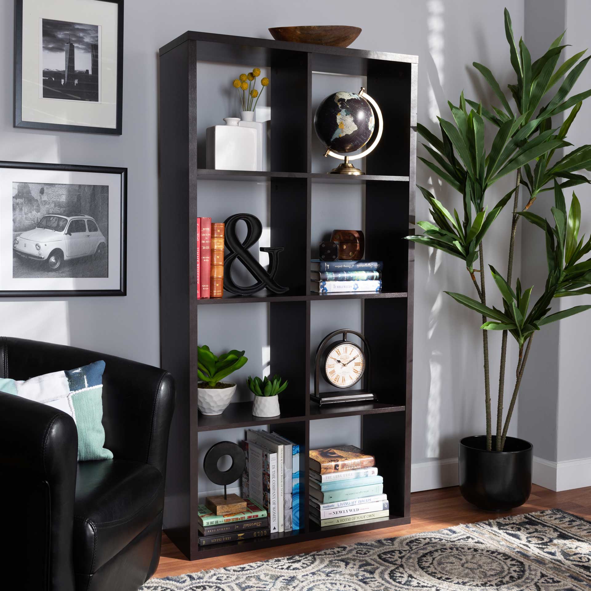James 8-Cube Shelving Unit Dark Brown - Image 6