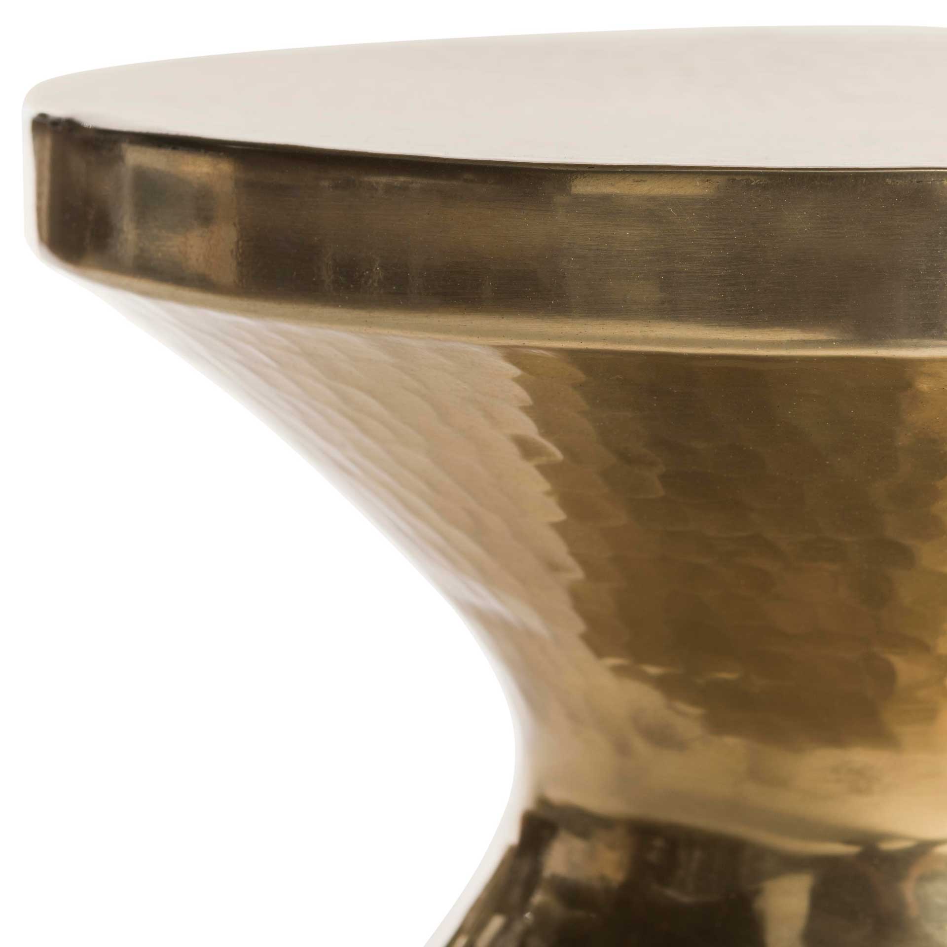 James Hammered End Table Antique Brass - Image 3