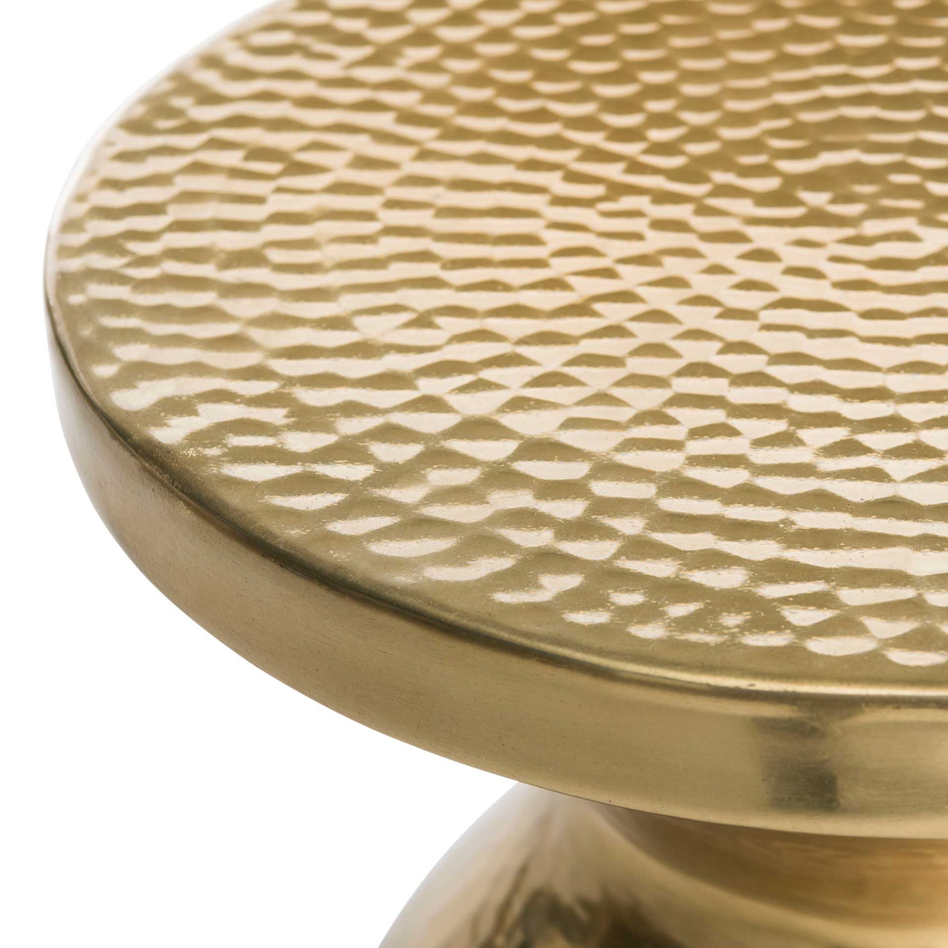 James Hammered End Table Antique Brass - Image 4