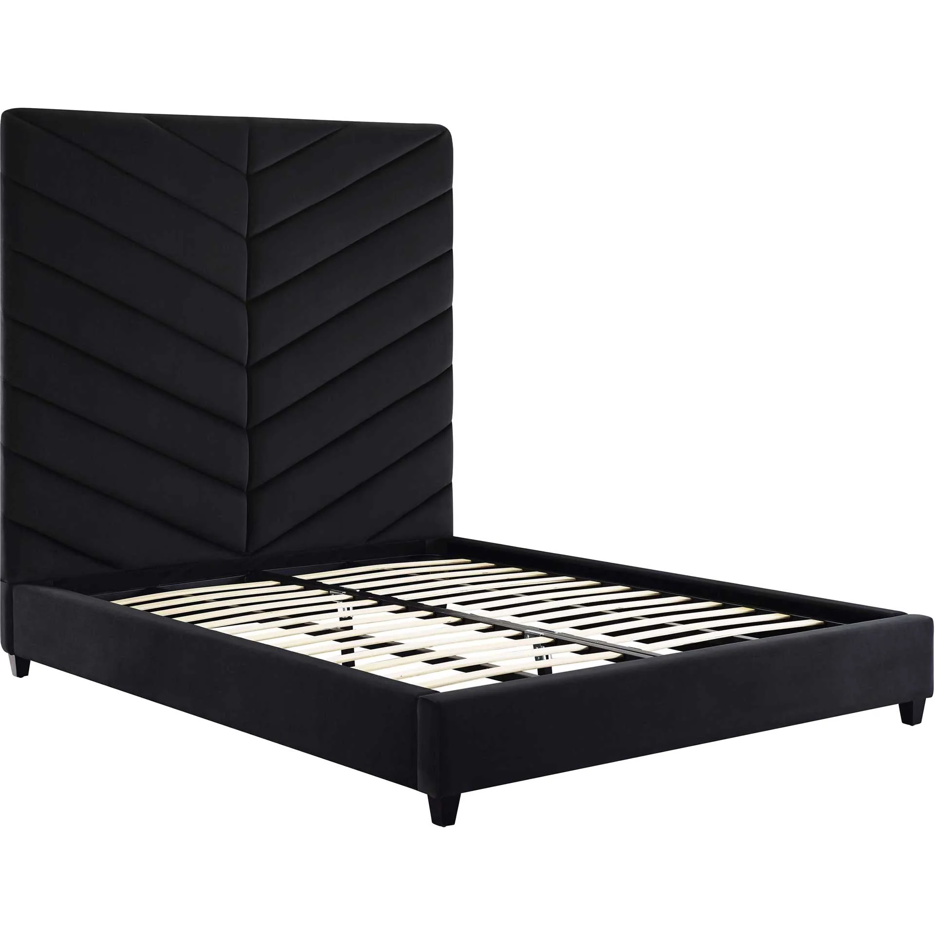 Janell Velvet Bed Black - Image 3