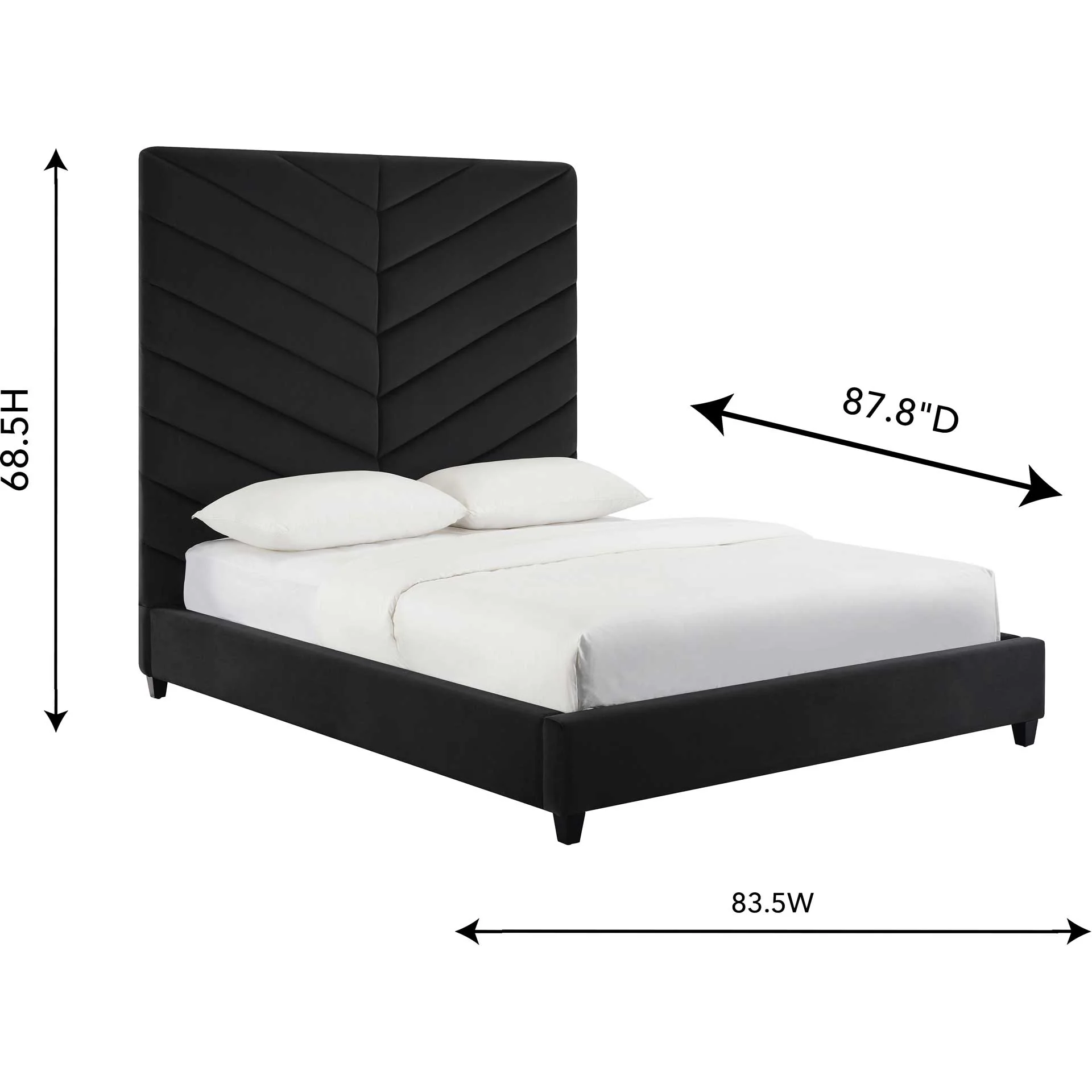 Janell Velvet Bed Black - Image 5