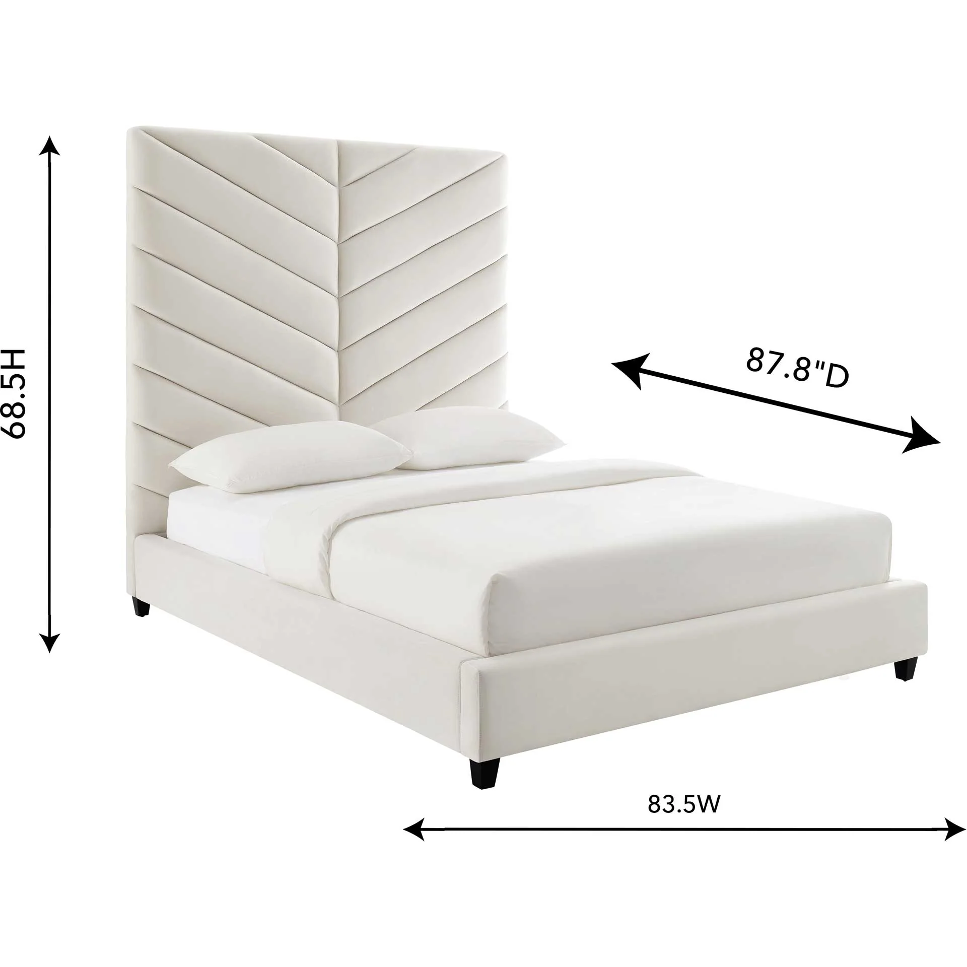 Janell Velvet Bed Cream - Image 5
