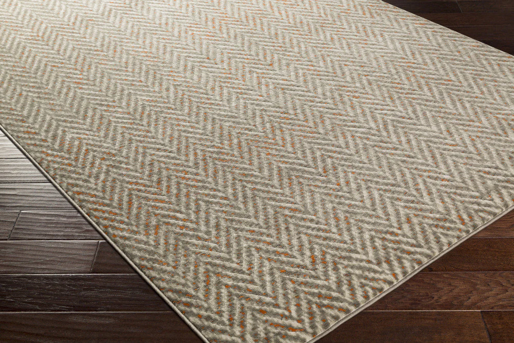 Jax Light Gray/Burnt Orange Chevron Area Rug - Image 2