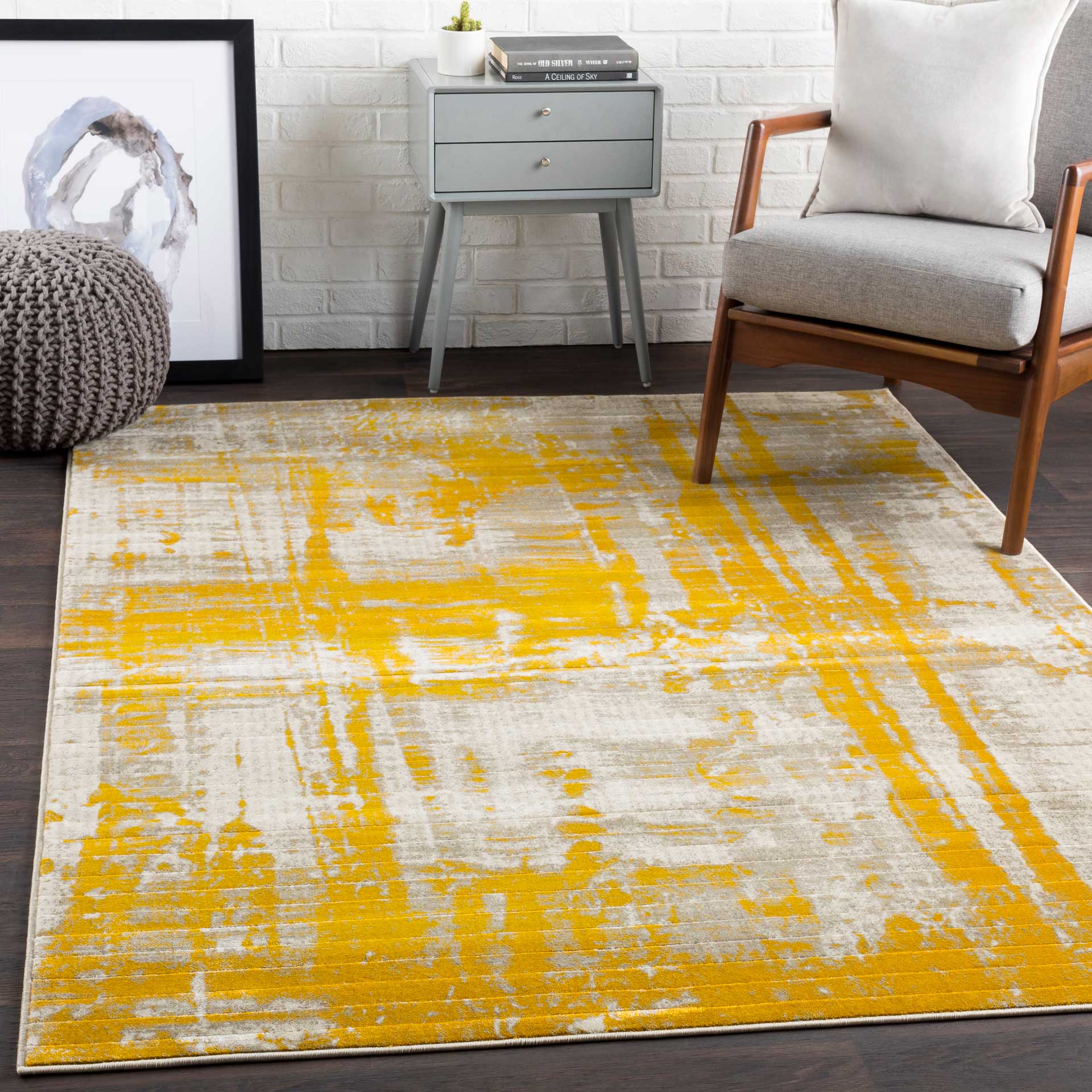 Jax Mustard/Dark Brown/Light Gray Area Rug - Image 6