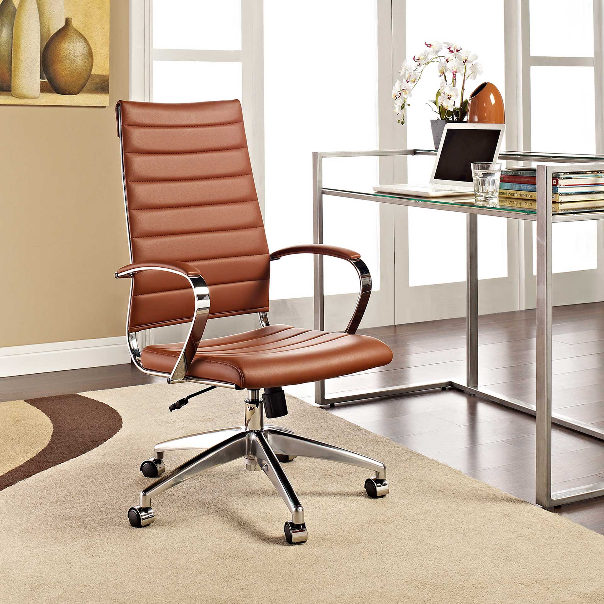 Jaxon High Back Office Chair Terracotta - Image 4
