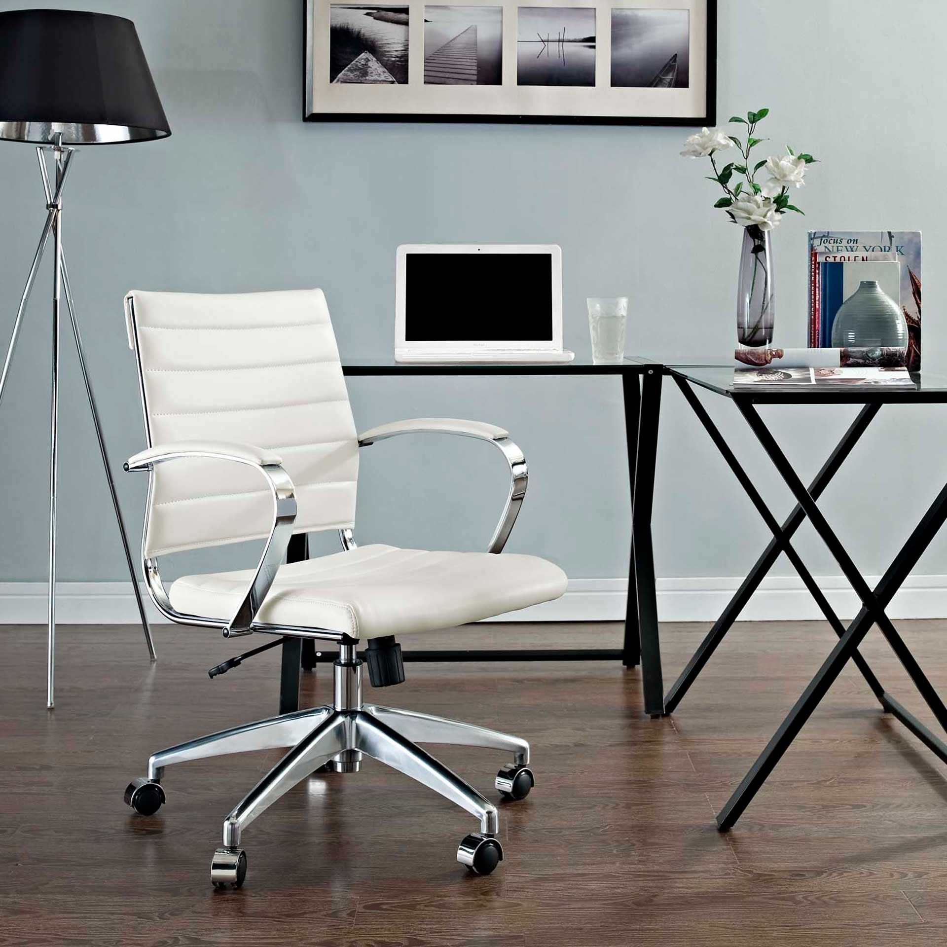 Jaxon Mid Back Office Chair White - Image 6