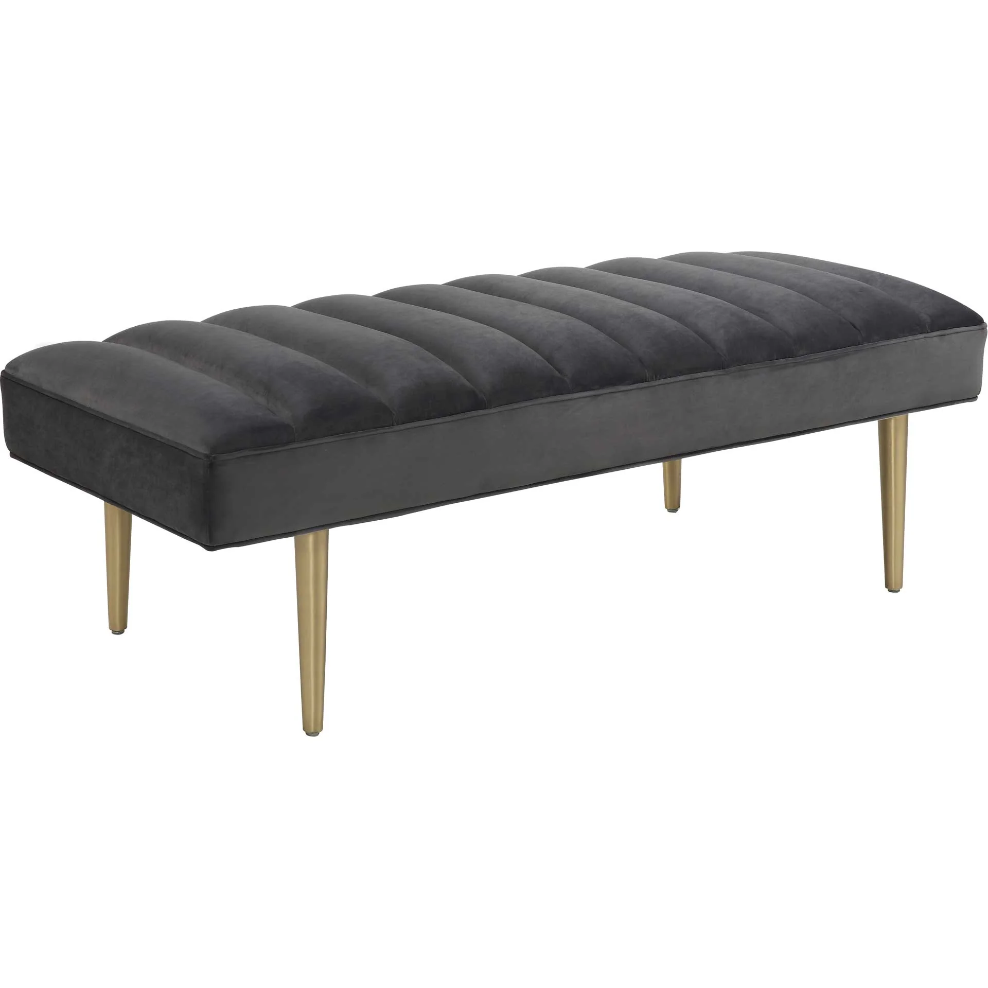 Jaxon Velvet Bench Gray - Image 2