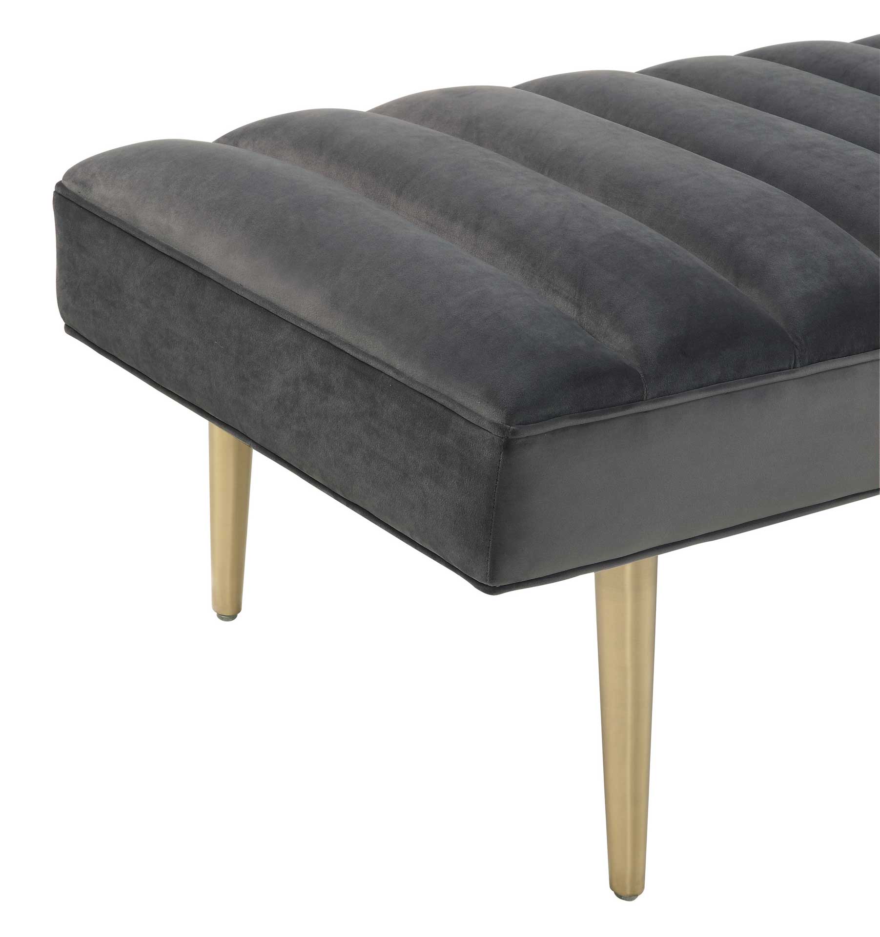Jaxon Velvet Bench Gray - Image 3