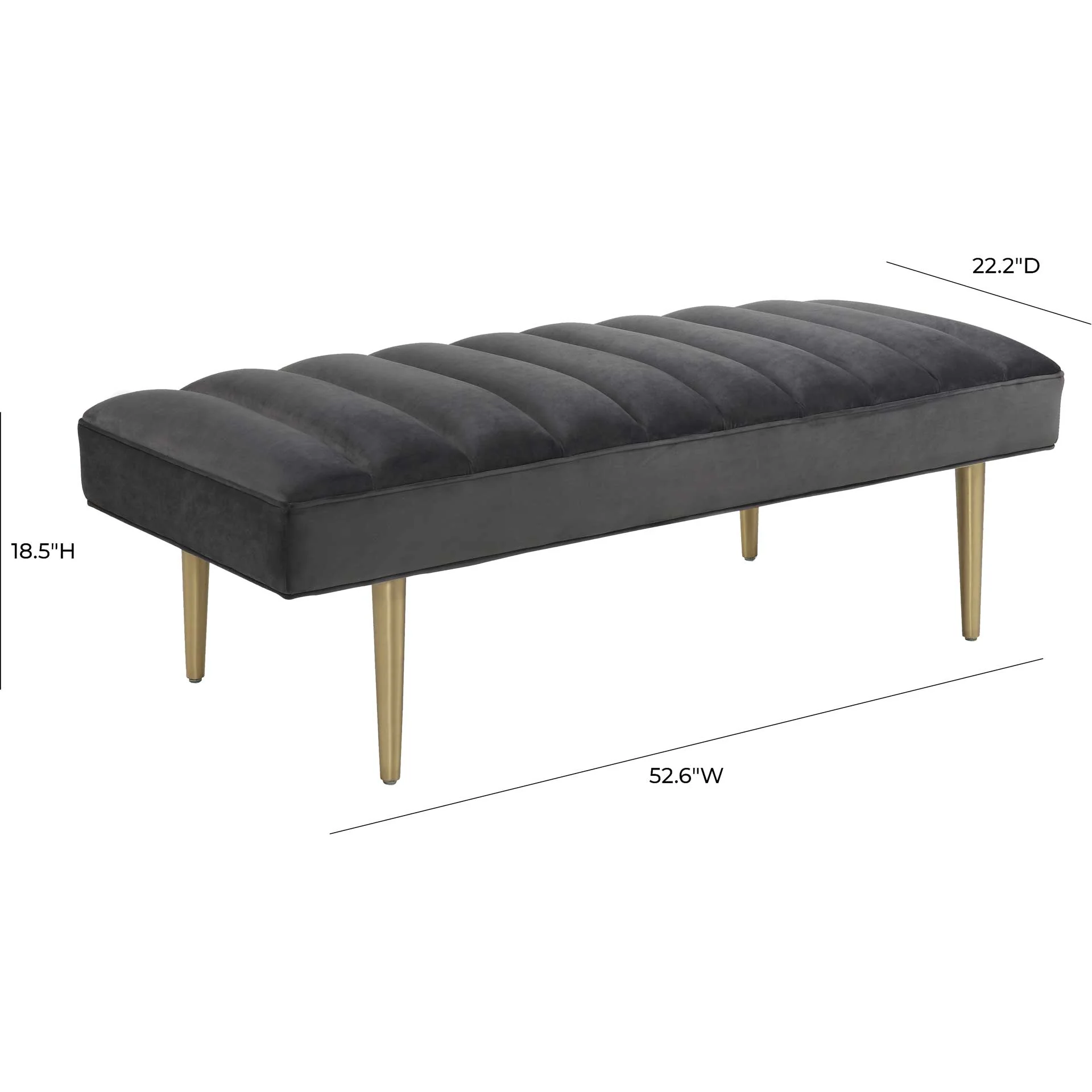 Jaxon Velvet Bench Gray - Image 5
