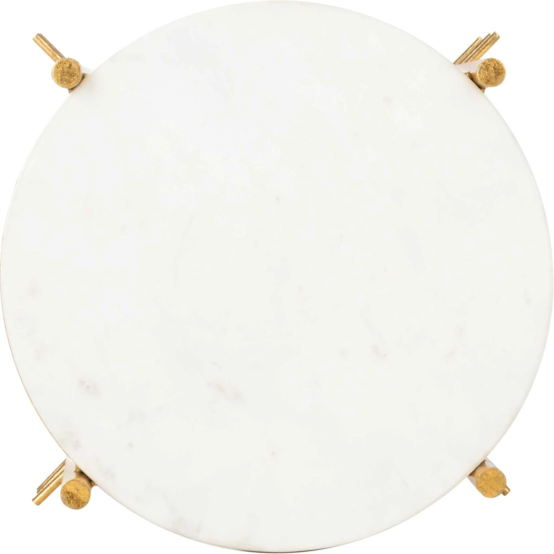 Jeffrey Round Accent Table White Marble/Gold - Image 3