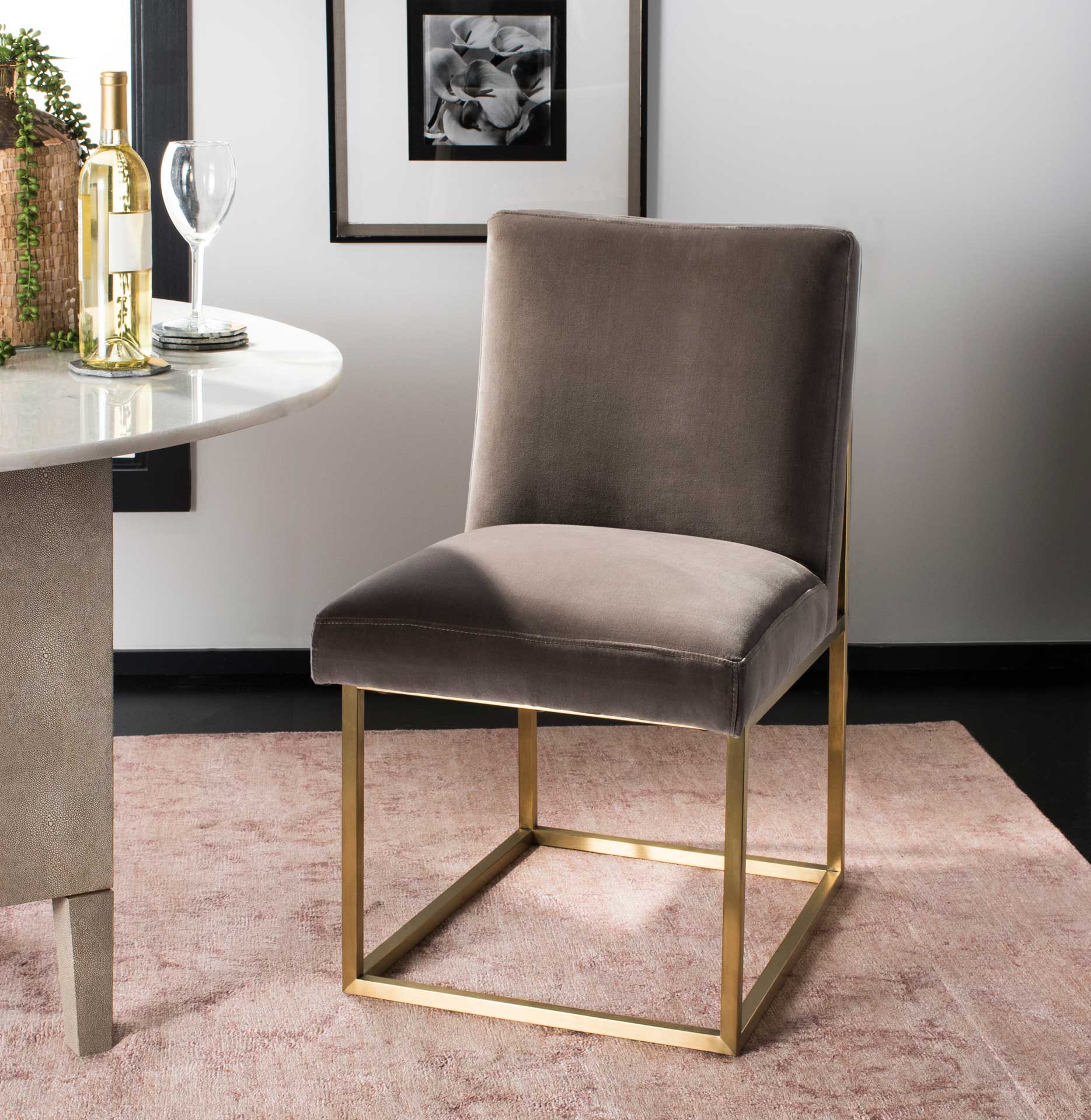 Jemma Velvet Dining Chair Giotto Mouse - Image 6