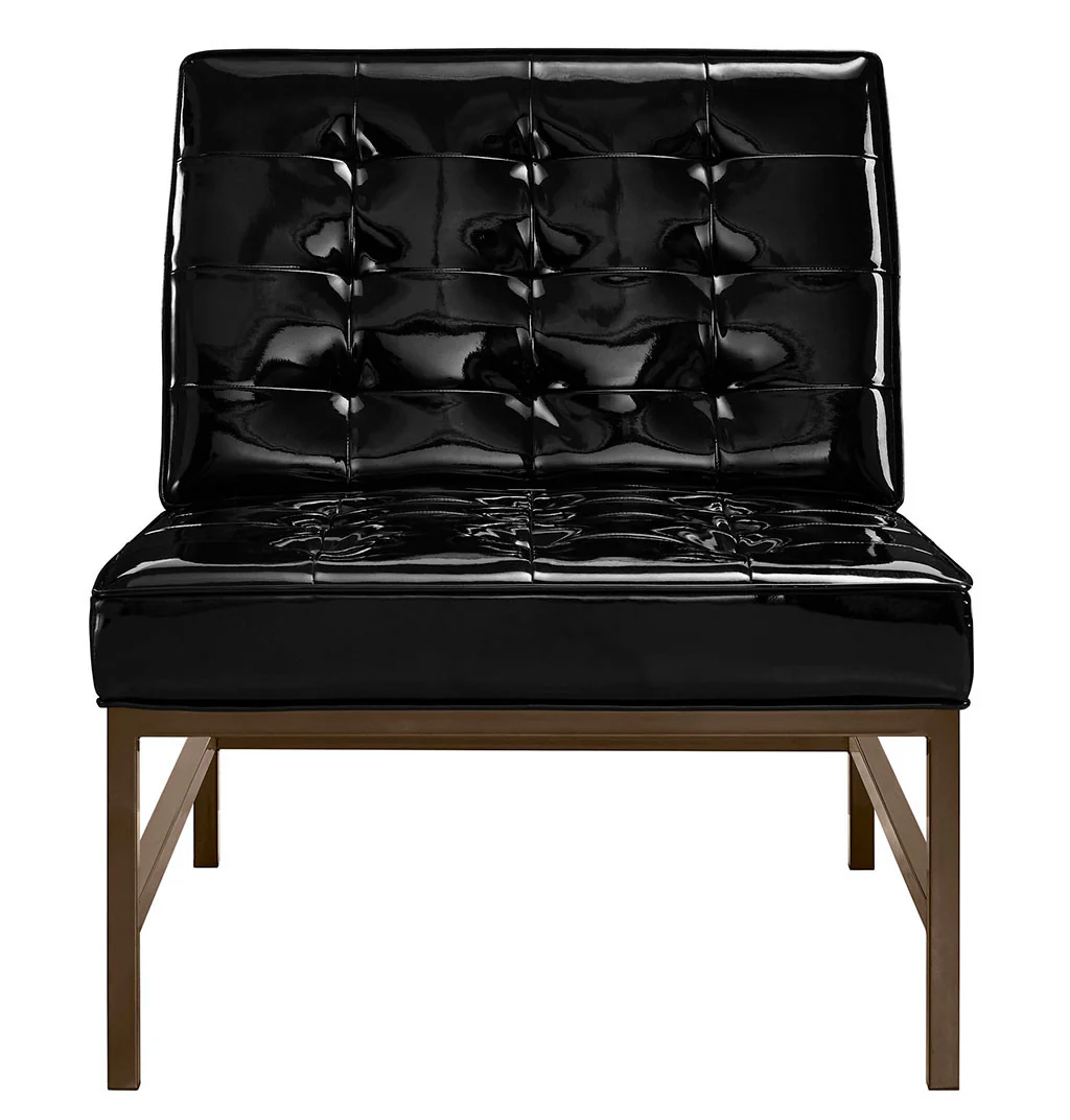 Jems Black Patent Leather Chair - Image 2