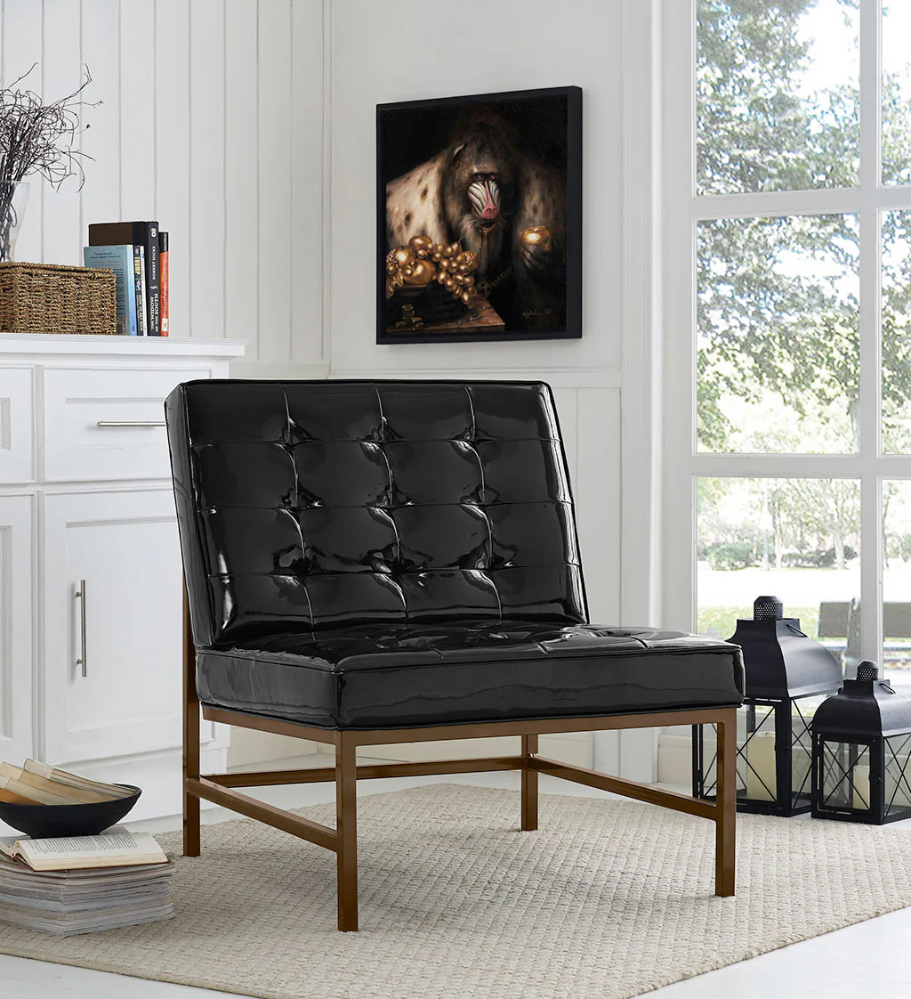 Jems Black Patent Leather Chair - Image 5