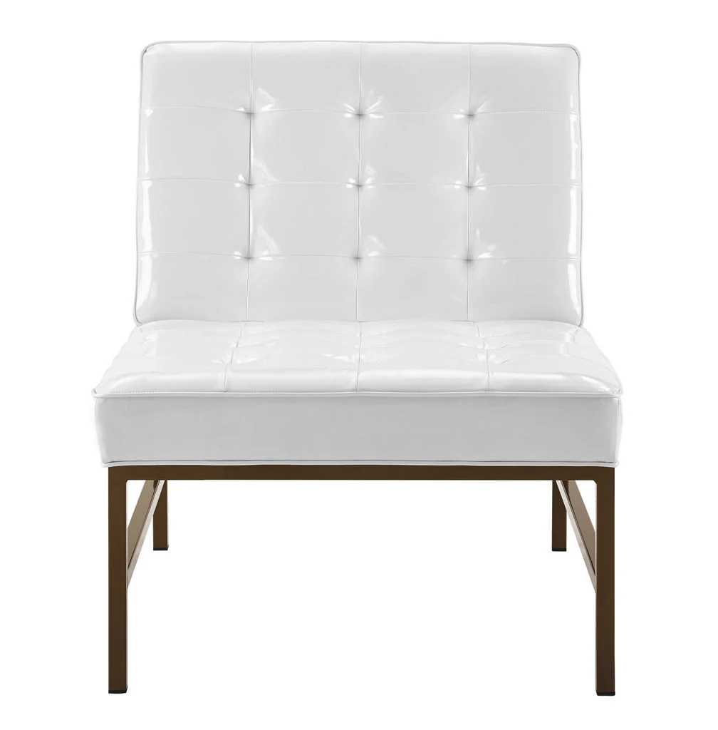 Jems White Patent Leather Chair - Image 2