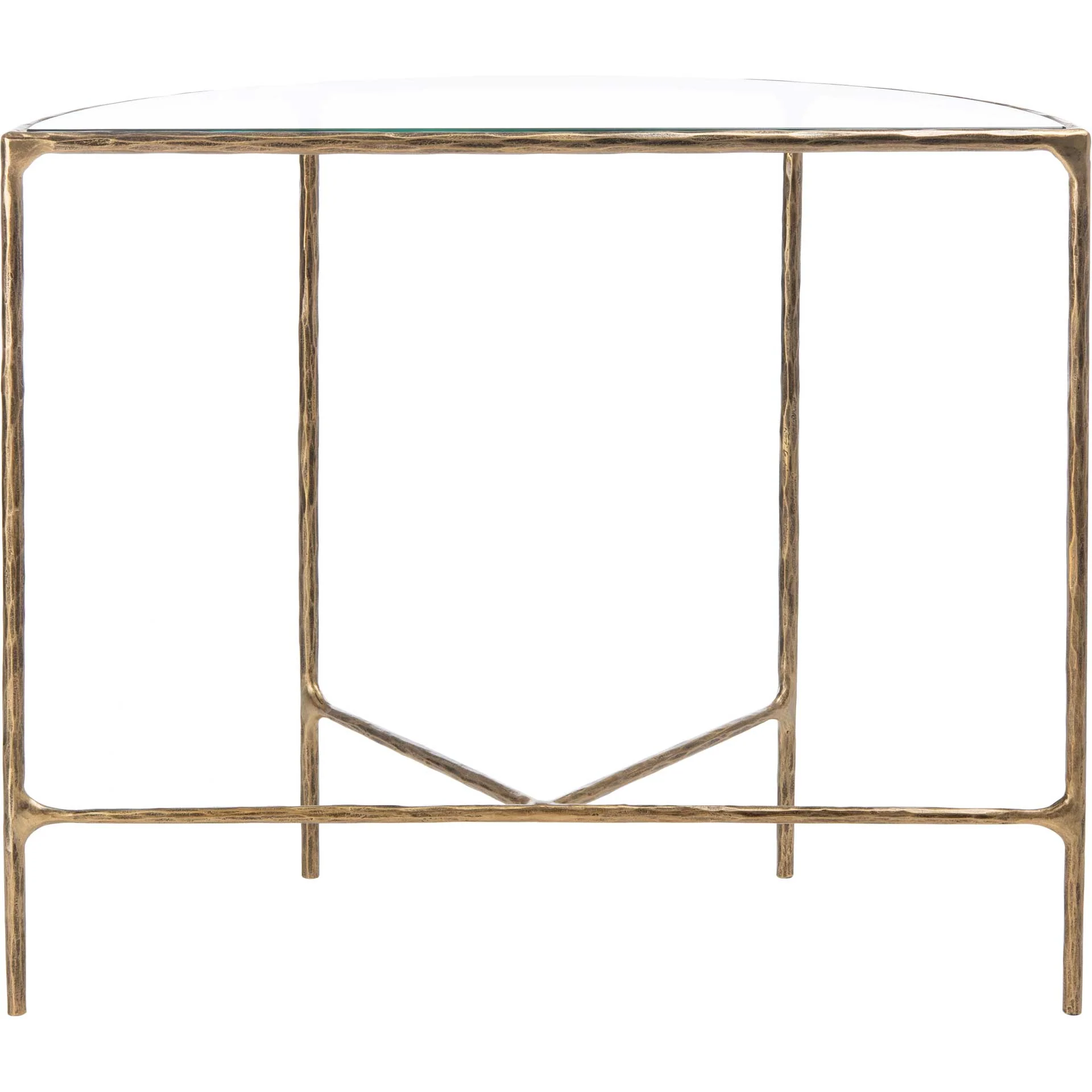 Jenesis Forged Metal Console Table Brass/Clear - Image 3