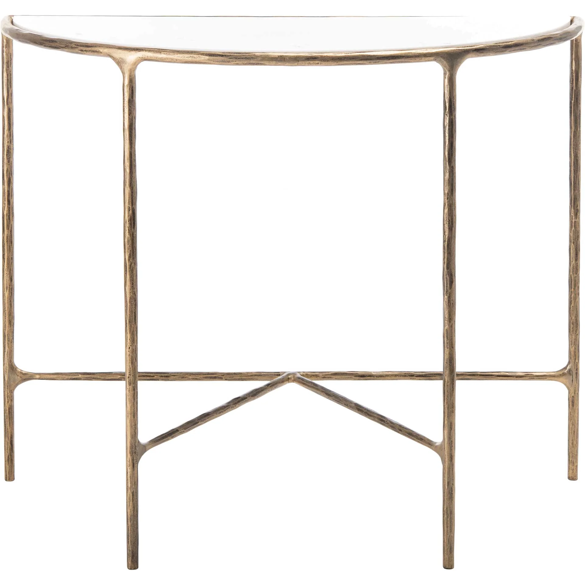 Jenesis Forged Metal Console Table Brass/White - Image 2