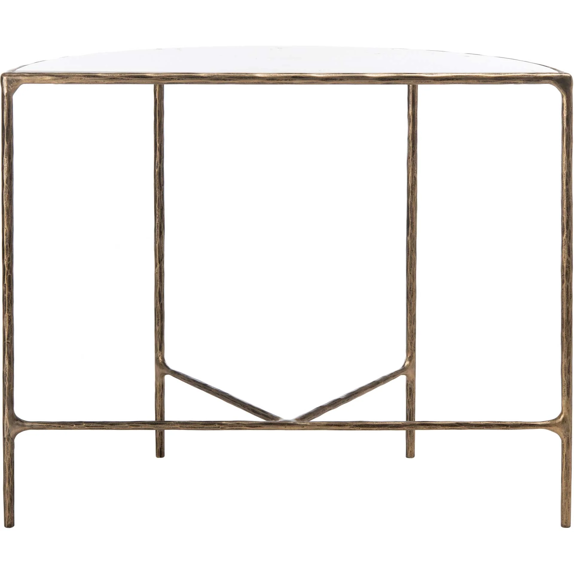 Jenesis Forged Metal Console Table Brass/White - Image 3