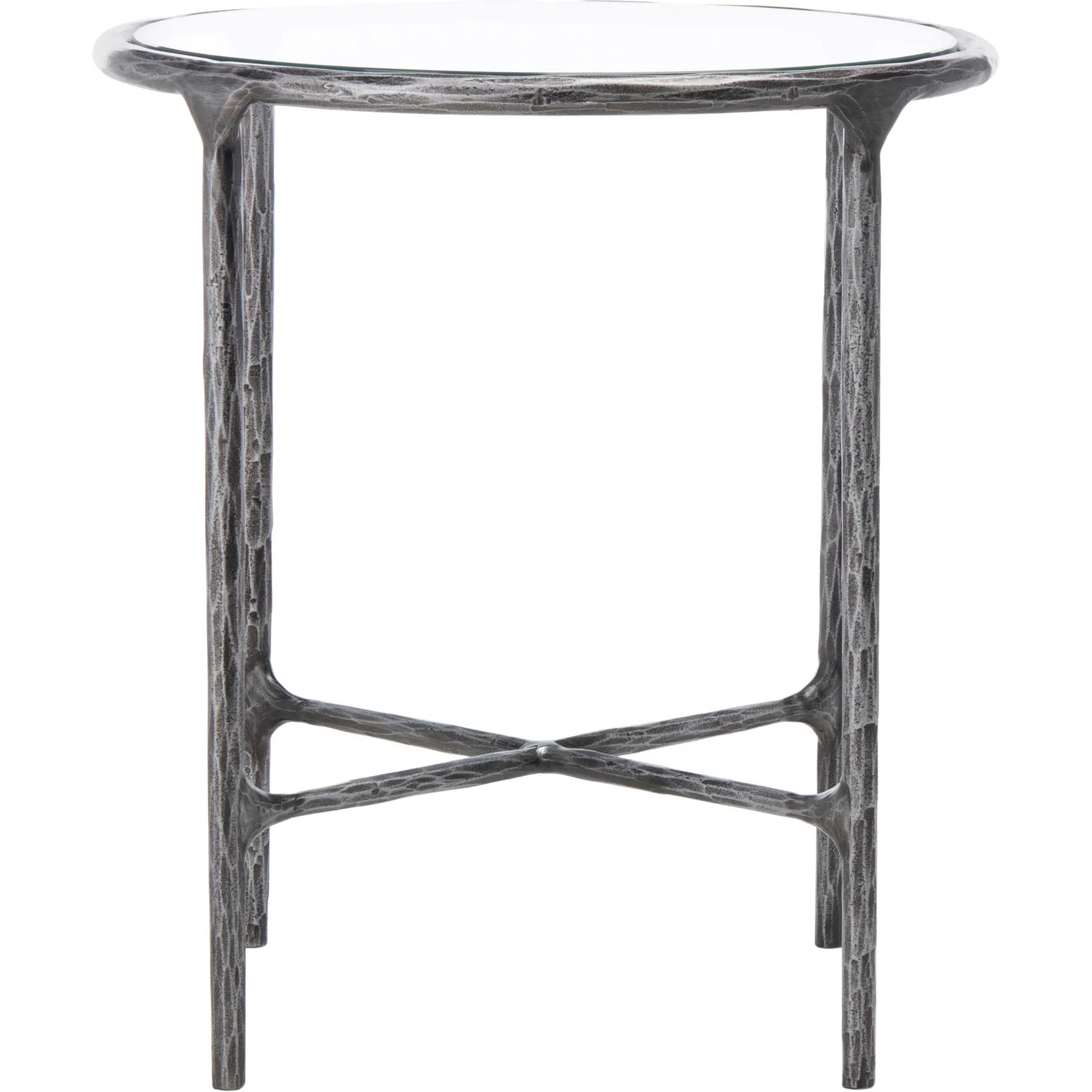 Jenesis Metal Round End Table Silver - Image 2
