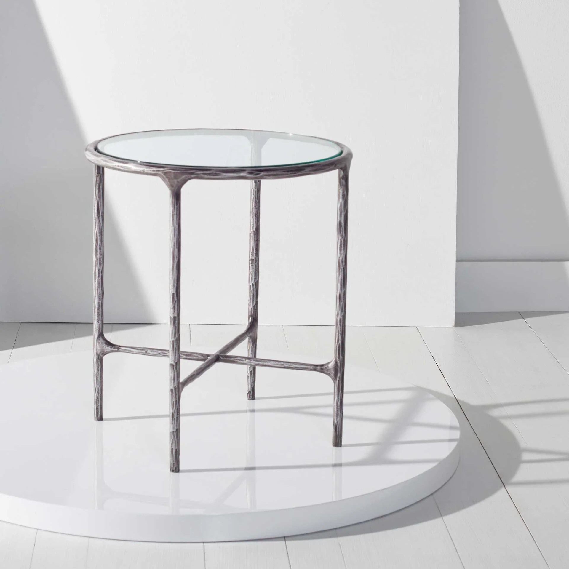 Jenesis Metal Round End Table Silver - Image 4