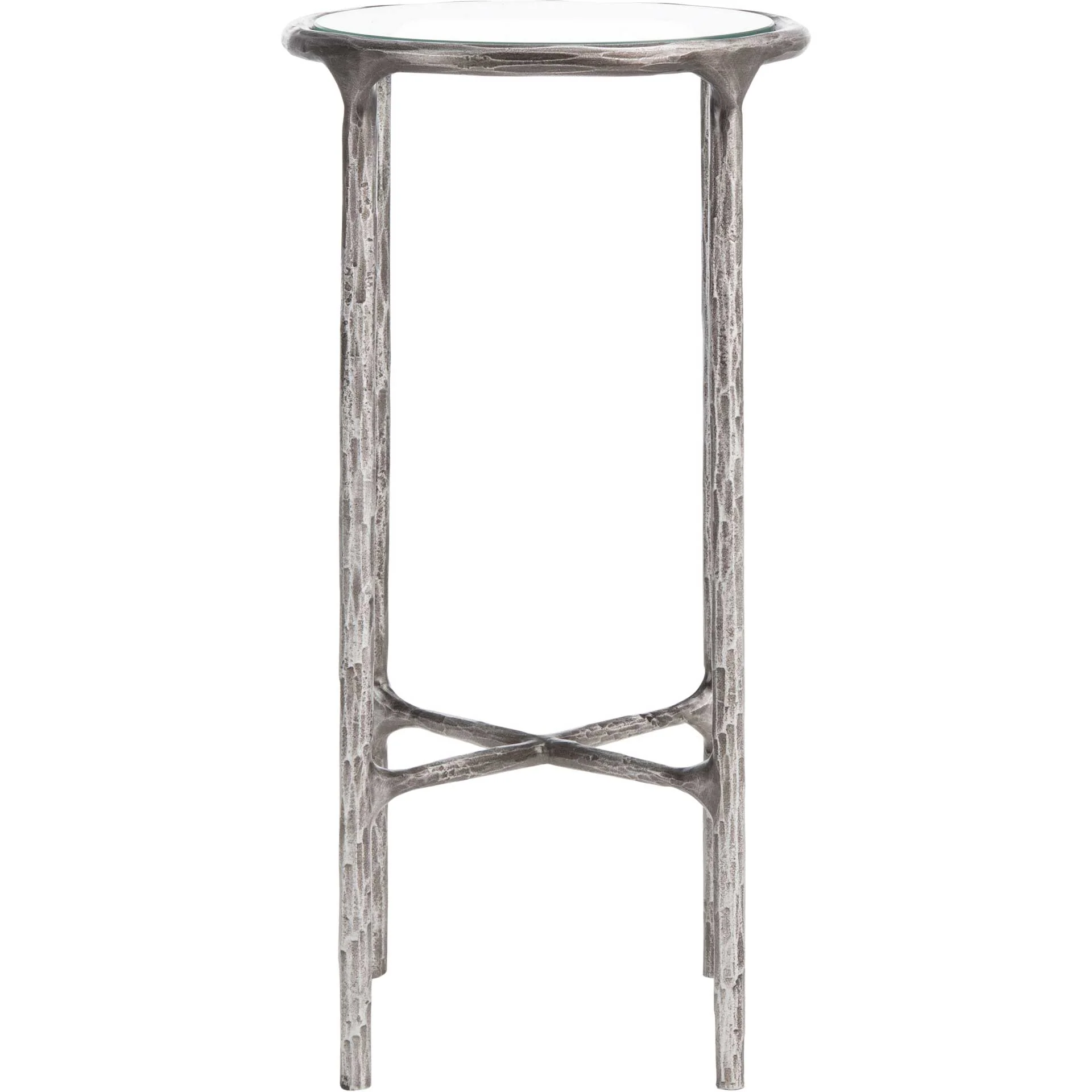 Jenesis Metal Tall Rd End Table Silver - Image 2