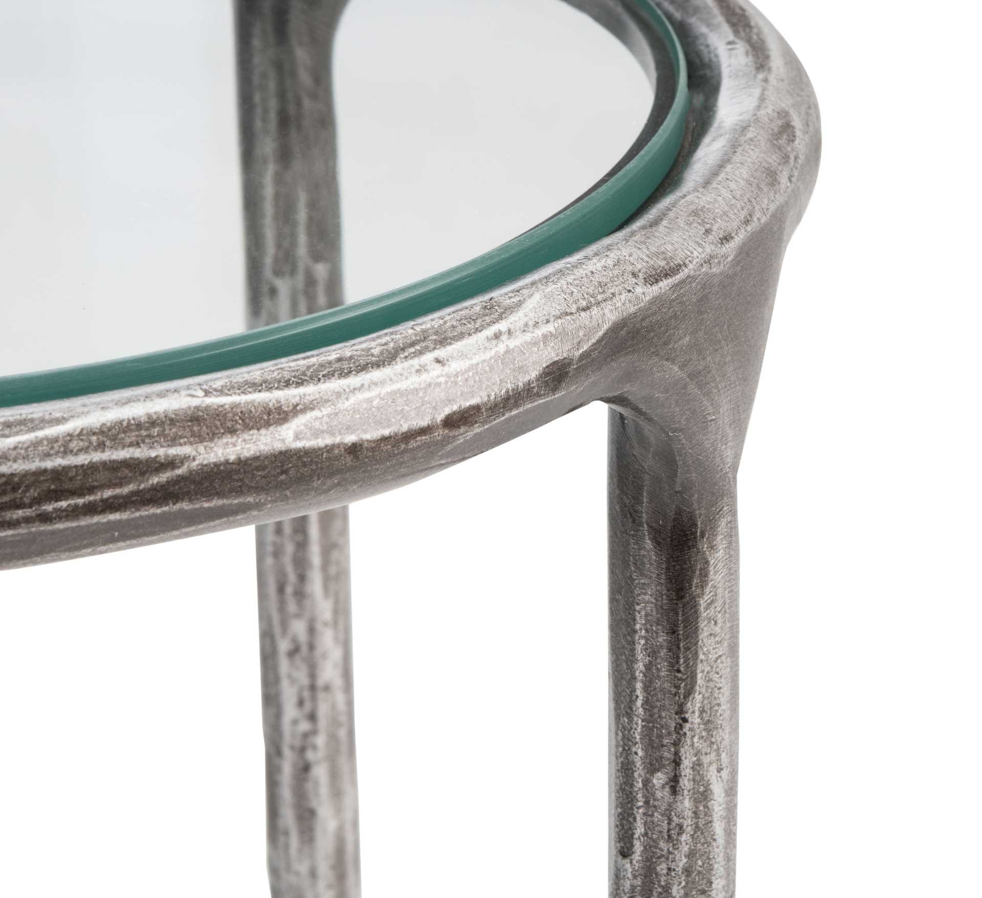 Jenesis Metal Tall Rd End Table Silver - Image 3