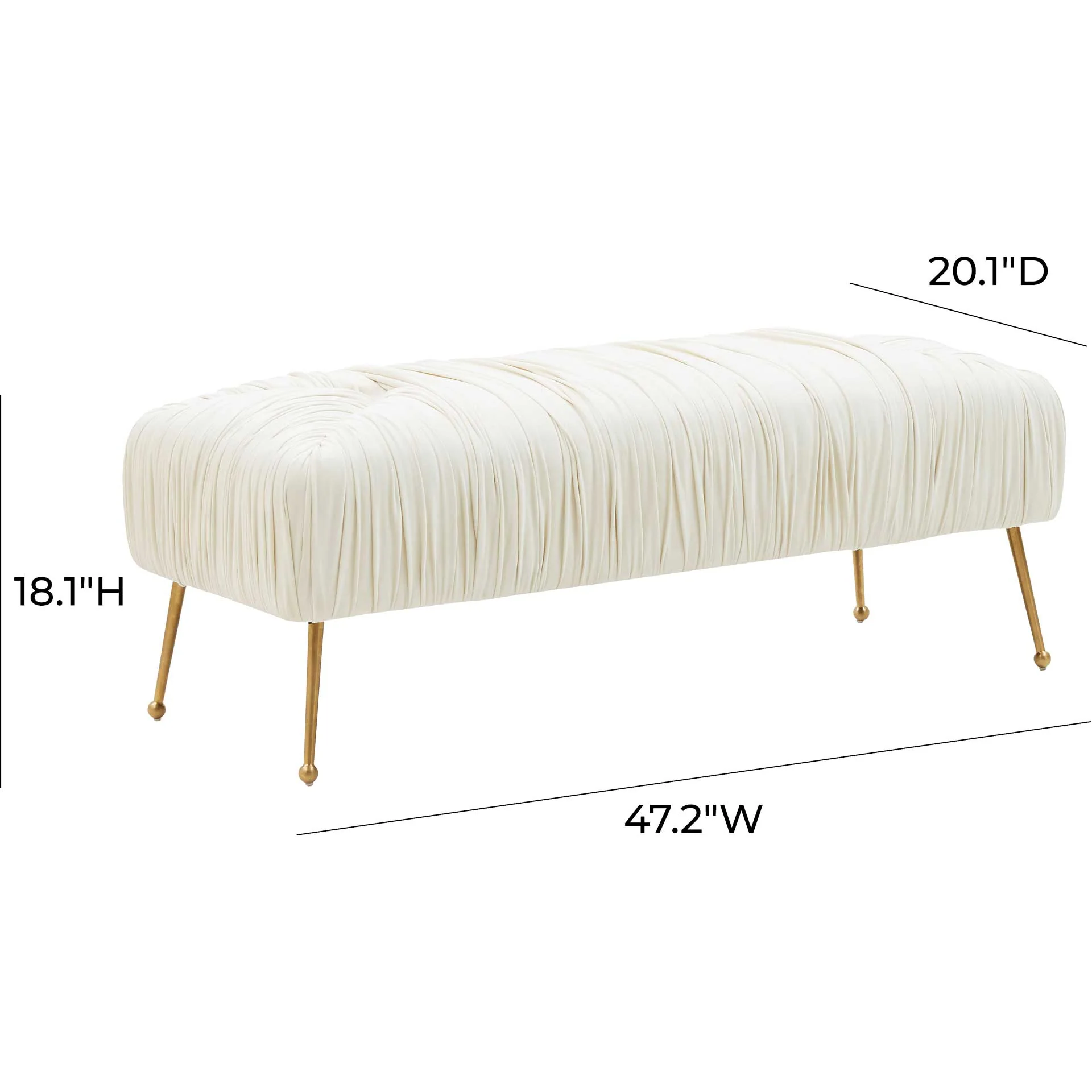Jenesis Velvet Bench Cream - Image 5