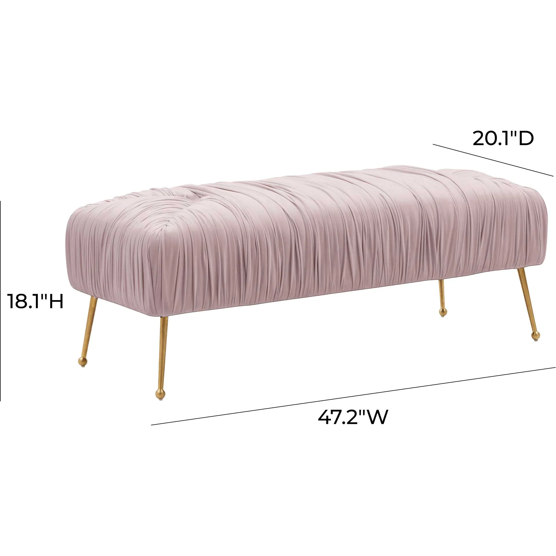 Jenesis Velvet Bench Mauve - Image 5